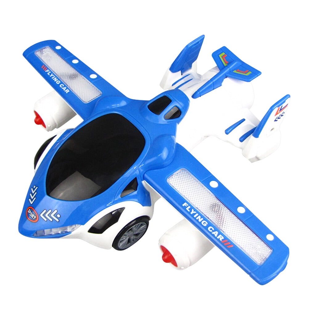 Added 1Pc Electric Flying Car Toy 360 Degree Rotating Light Automobile Toy Automatic Deformation Aircraft Toy Without Battery (Blue) to Wishlist