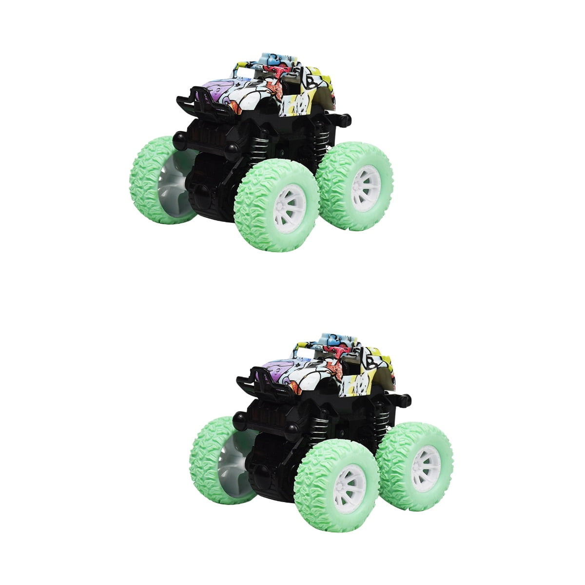 Added 2pcs Cross Country Vehicle Model Toy Inertia Automobile Toy Model Car Toy Anti-impact Car Toy Four Wheel Drive Vehicle Toy Green to Wishlist