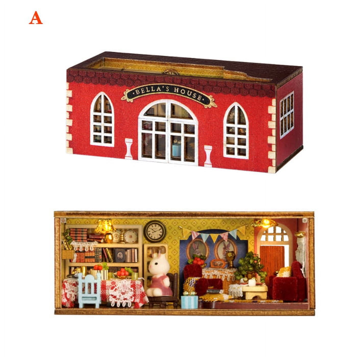 Added 3D Wooden Dollhouse Miniature DIY House Kit Tiny Mini House Kit TYPE-A to Wishlist