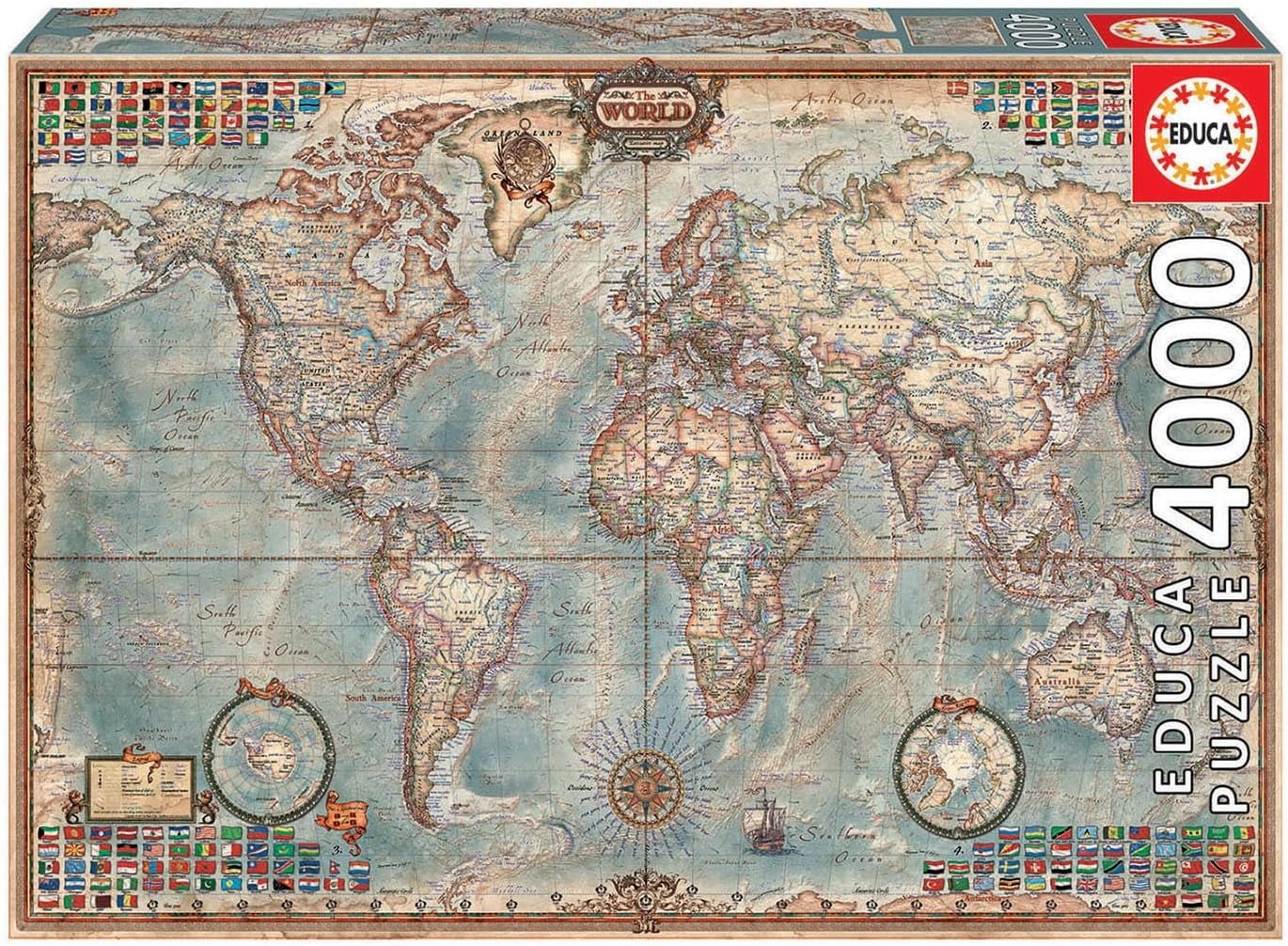 Added 4,000 Piece Puzzle - The World Map to Wishlist