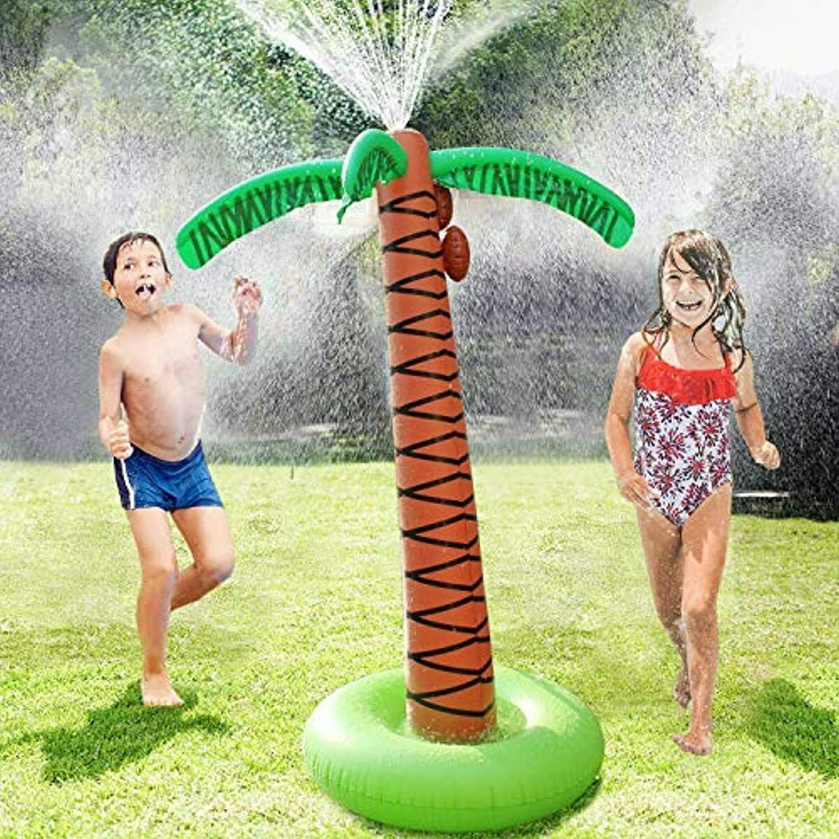 Added 61in Water Play Sprinkler Inflatable Palm Tree 61″ Kids Spray Water Toy Summer Outdoor Play for Boys & Girls, Palm 61in to Wishlist