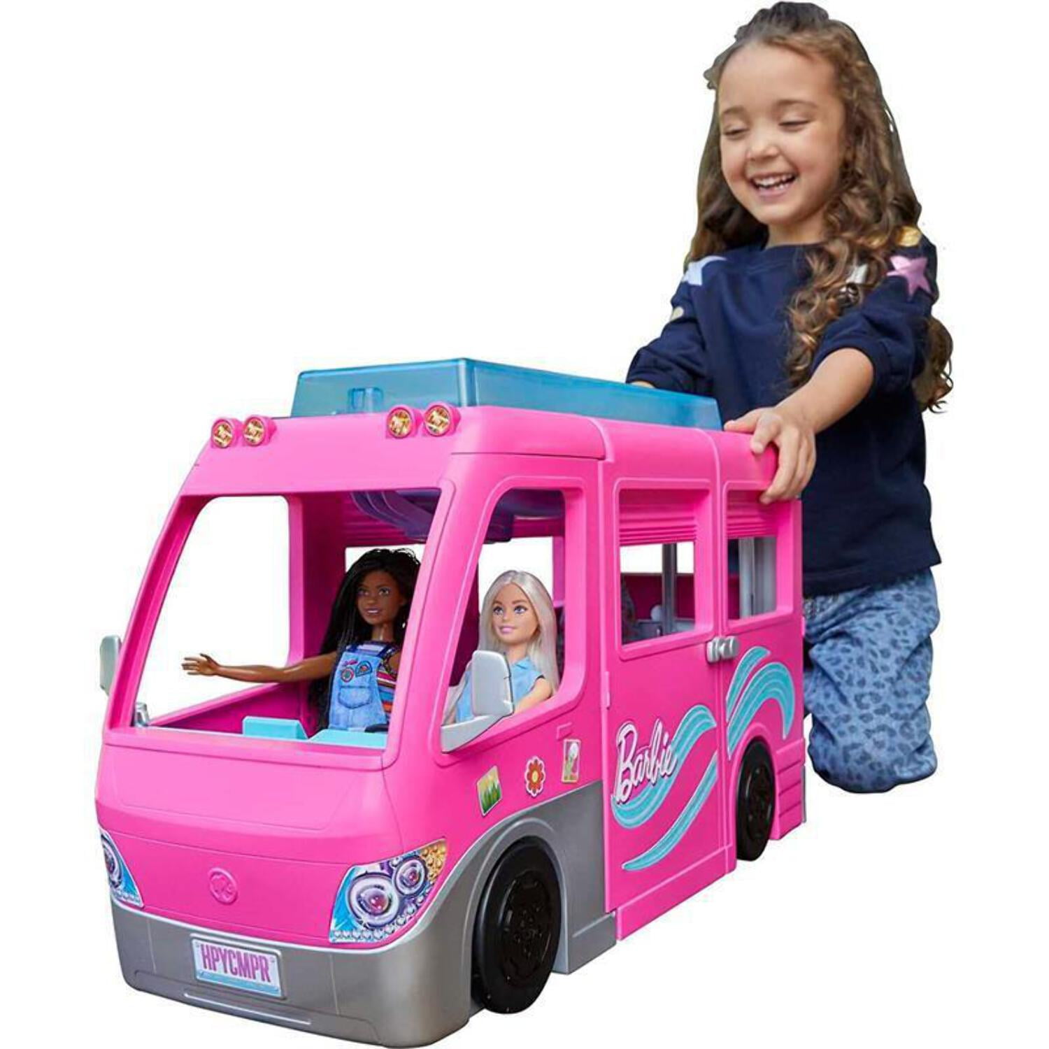 Added Barbie Doll DreamCamper Van Playset with Pets, Pool, Slide & Accessories, Toys For Ages 3 Years Old & up to Wishlist