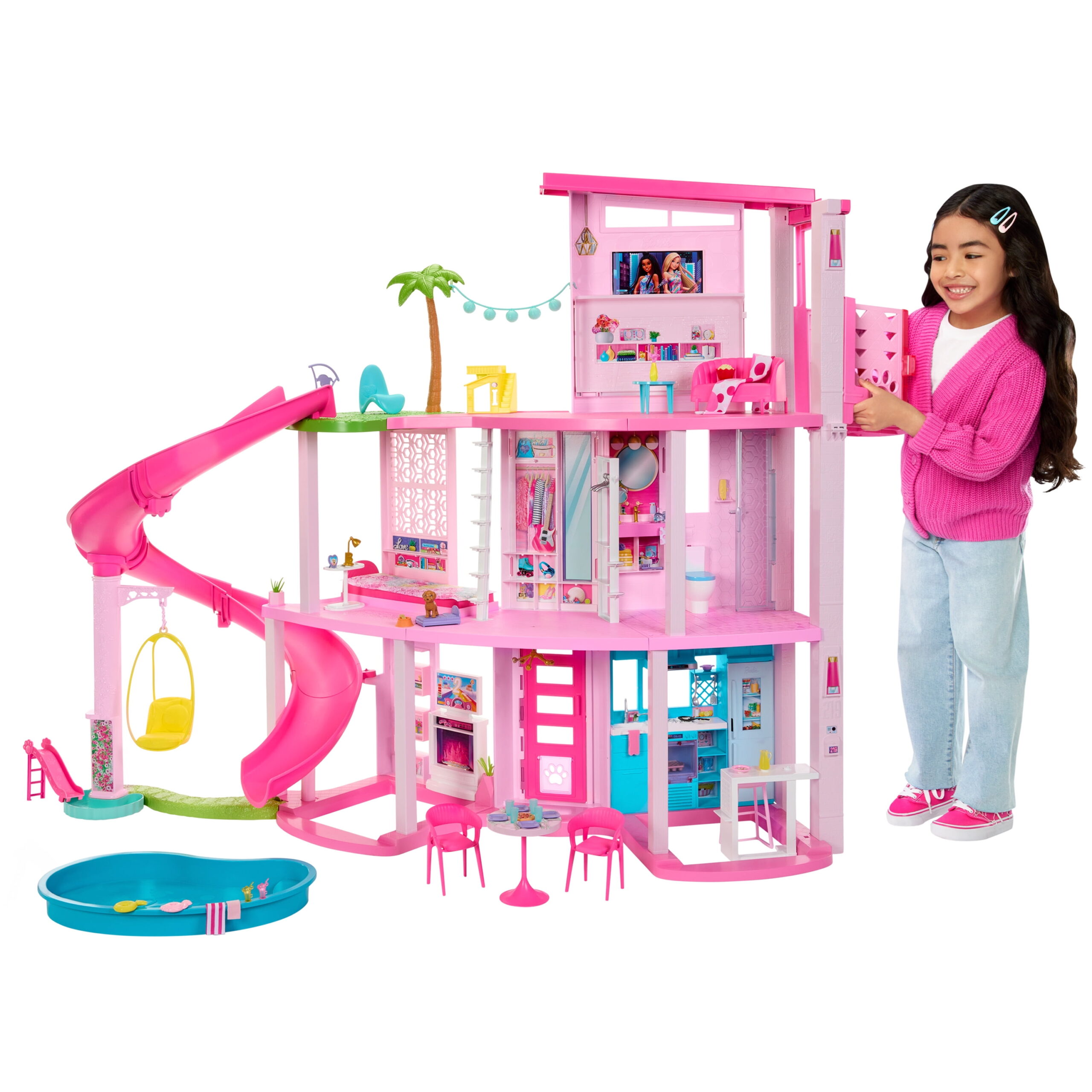 Added Barbie Dreamhouse Pool Party Doll House and Playset with 75+ Pieces, 45 in to Wishlist