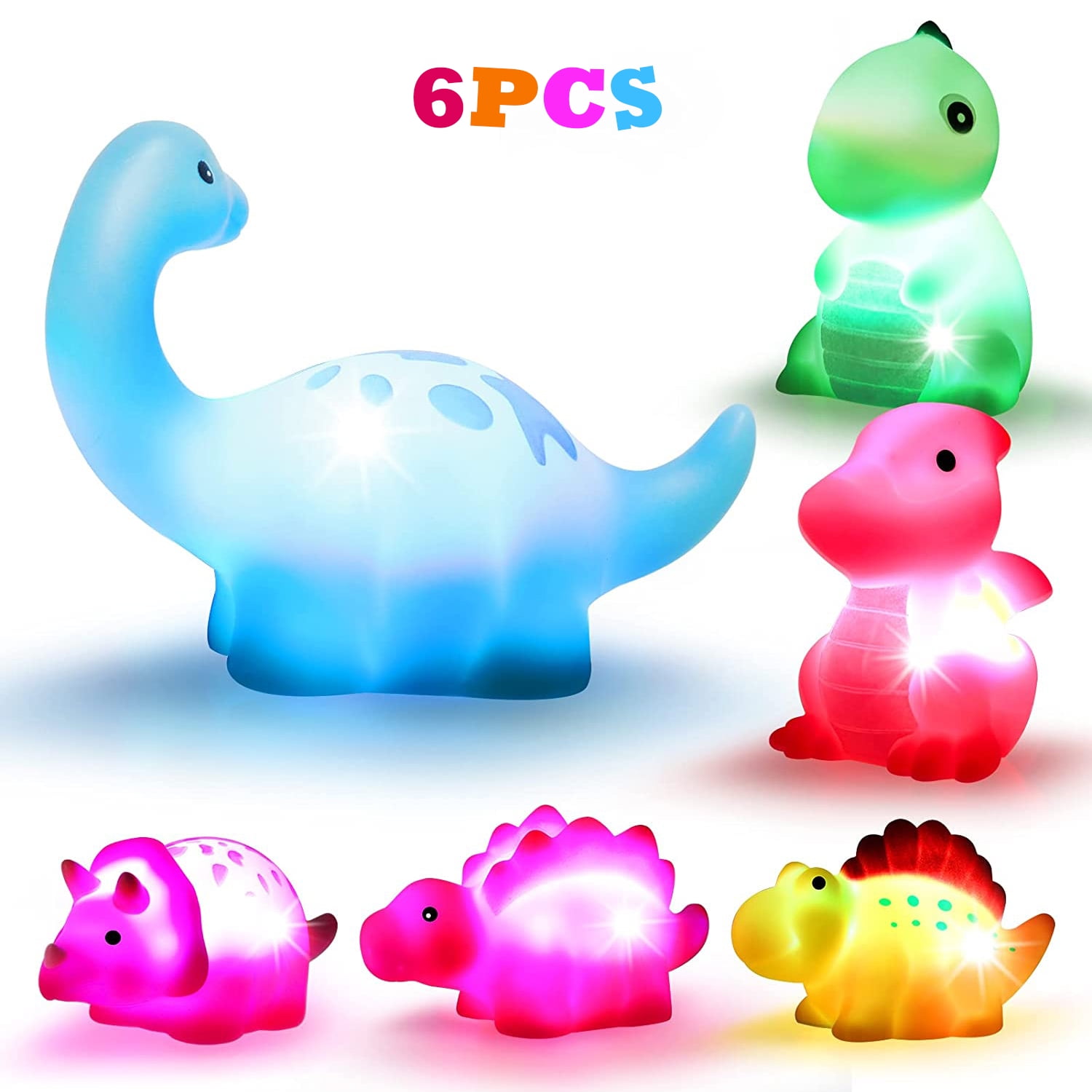 Added Bath Toys for Kids, Dinosaur Light-Up Floating Bath Toys for Toddlers 1-3, Baby Bathtub Toys for 1 2 3 4 5 6 Years Old Boys Girls, Bath Toys for 1 2 3 Year Old Boys Girls to Wishlist