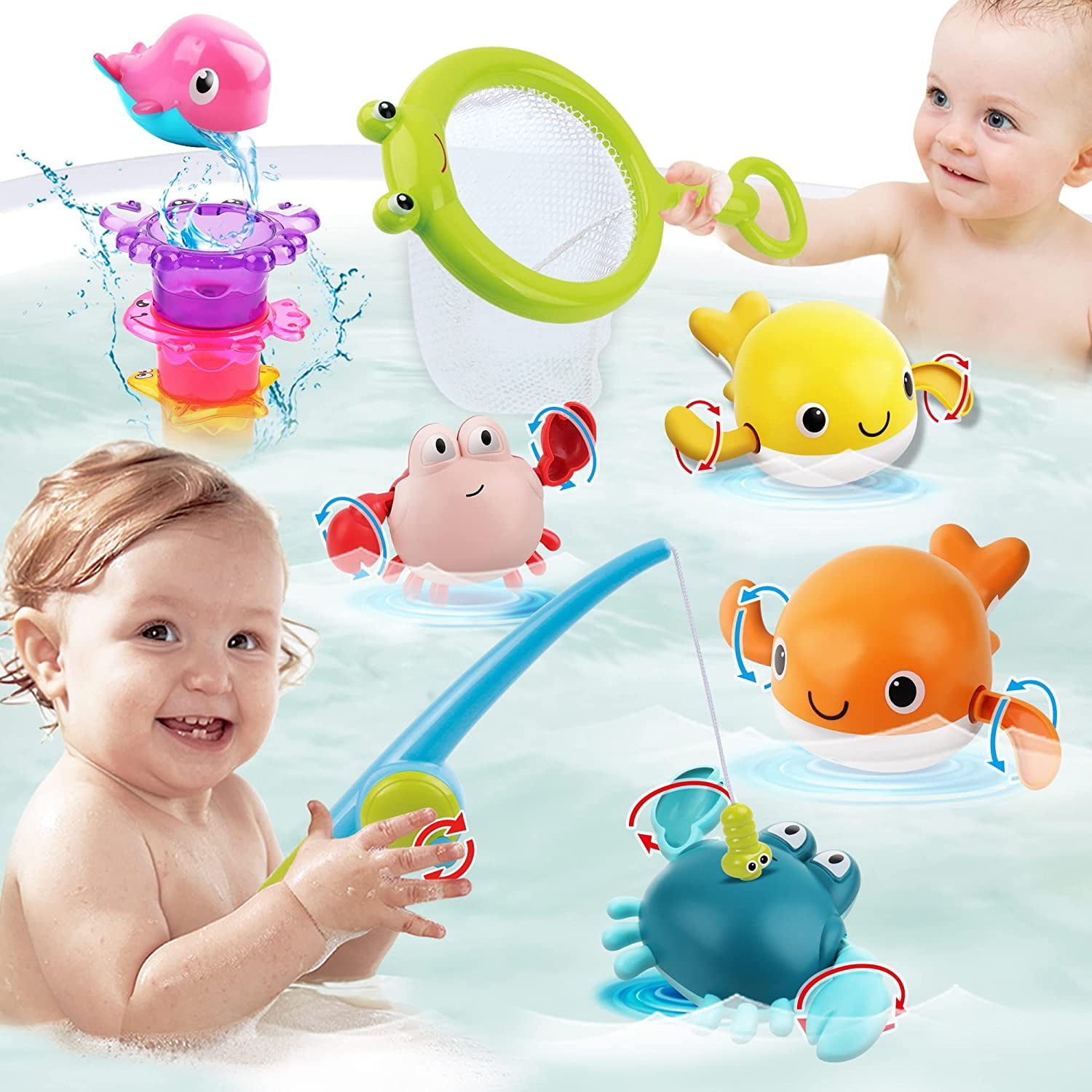 Added Bath Toys for Kids,Magnetic Fishing Game Bathtub Toys for Toddler 2 3 4 5 6 Years Water Toys to Wishlist