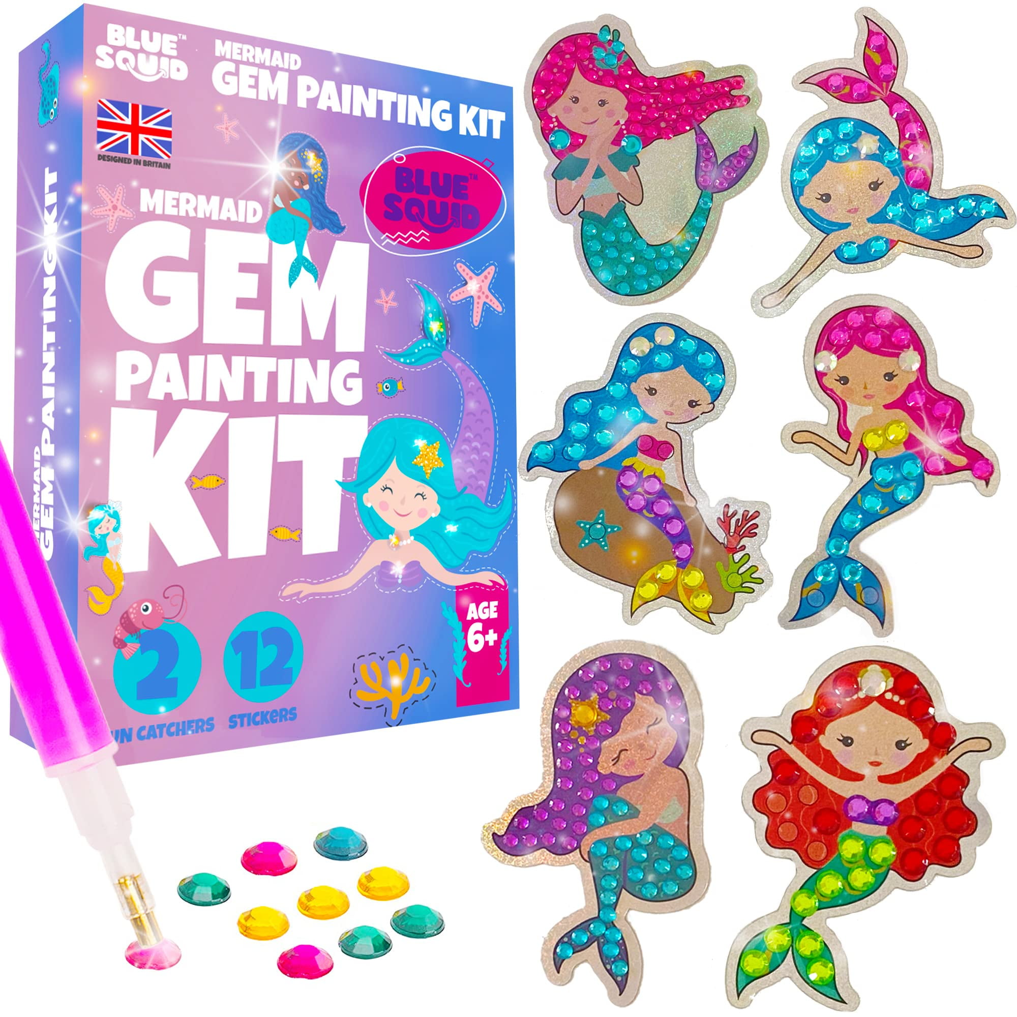 Added Blue Squid Gem Art Painting Kit Mermaid Diamond Art Arts and Crafts Kids with Stickers, Stylus, and Keychains 1500+ Pieces to Wishlist