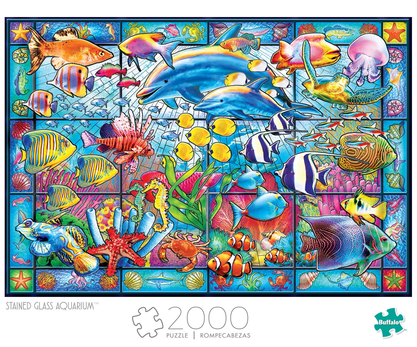 Added Buffalo Games 2000-piece Collection Stained Glass Aquarium Interlocking Jigsaw Puzzle to Wishlist