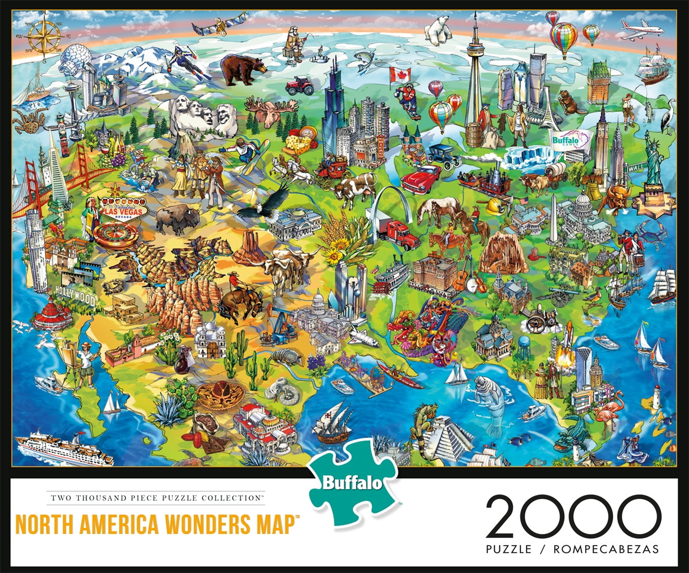 Added Buffalo Games North America Wonders Map 2000 Piece Jigsaw Puzzle to Wishlist