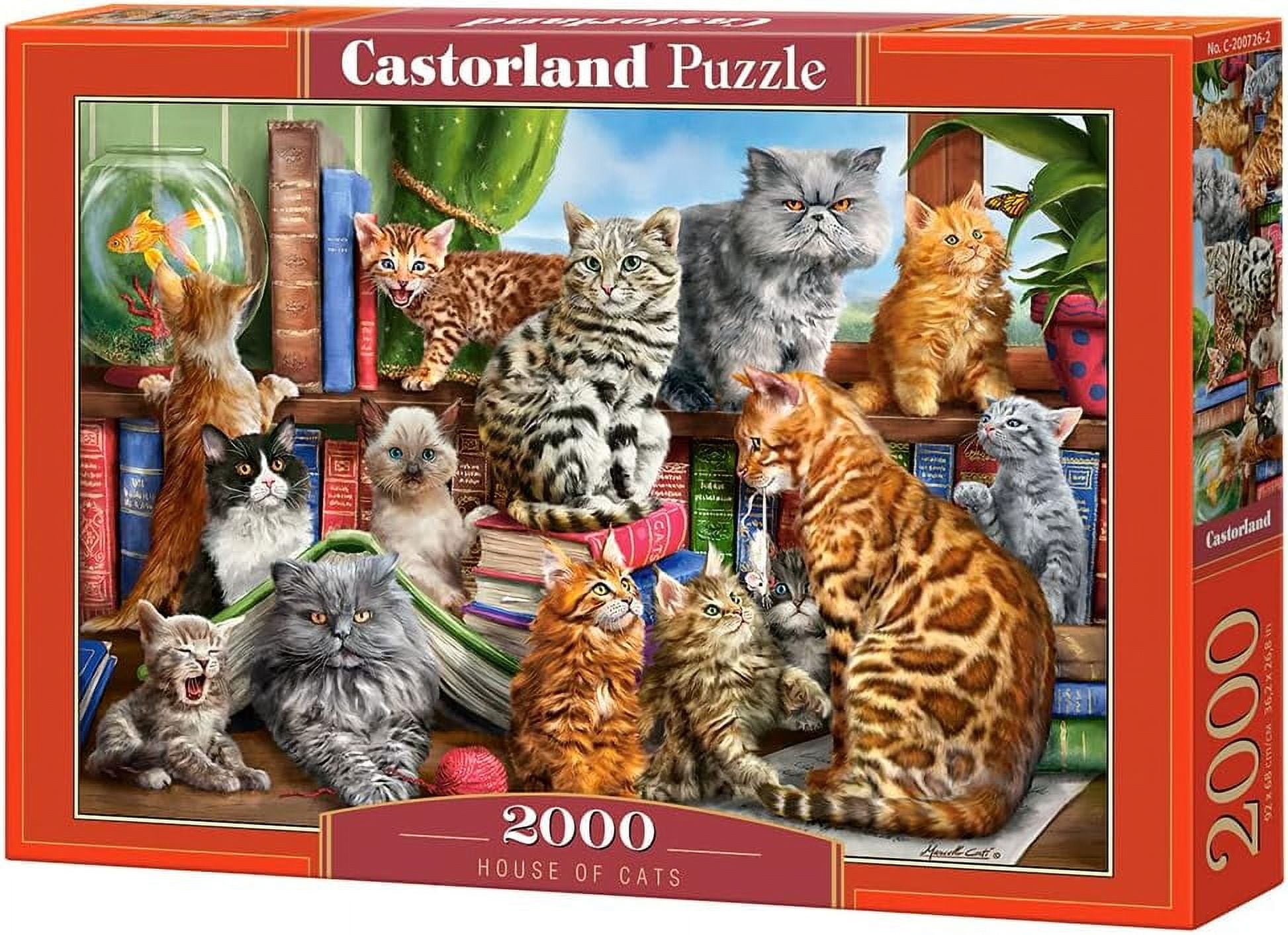 Added CASTORLAND 2000 Piece Jigsaw Puzzles, House of Cats, Happy Cats, Pets, Animals, Cats and Kittens, Adult Puzzles, Castorland C-200726-2 to Wishlist