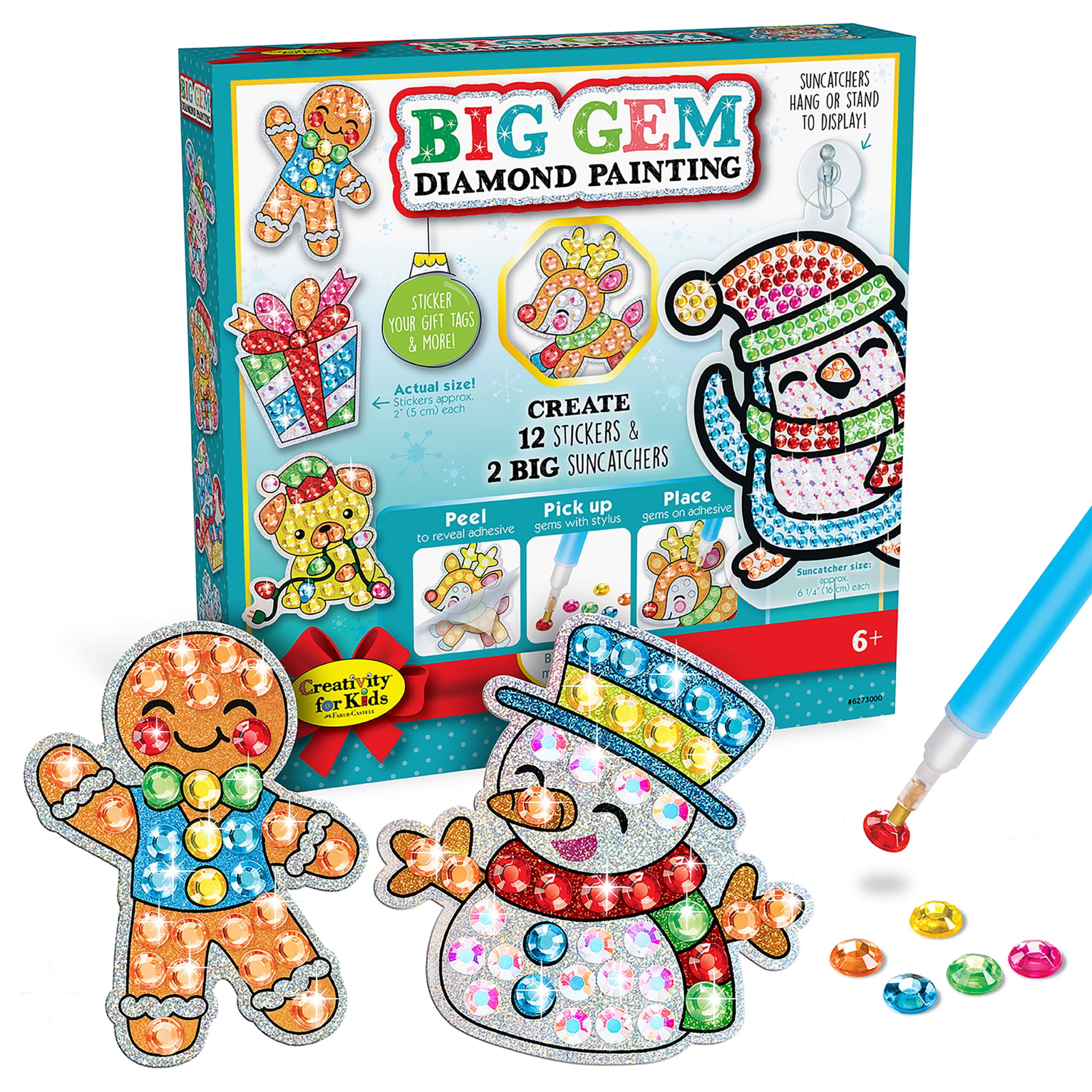 Added Creativity for Kids Big Gem Diamond Painting Holiday Kit, Christmas Crafts for Kids Ages 6-8+ to Wishlist