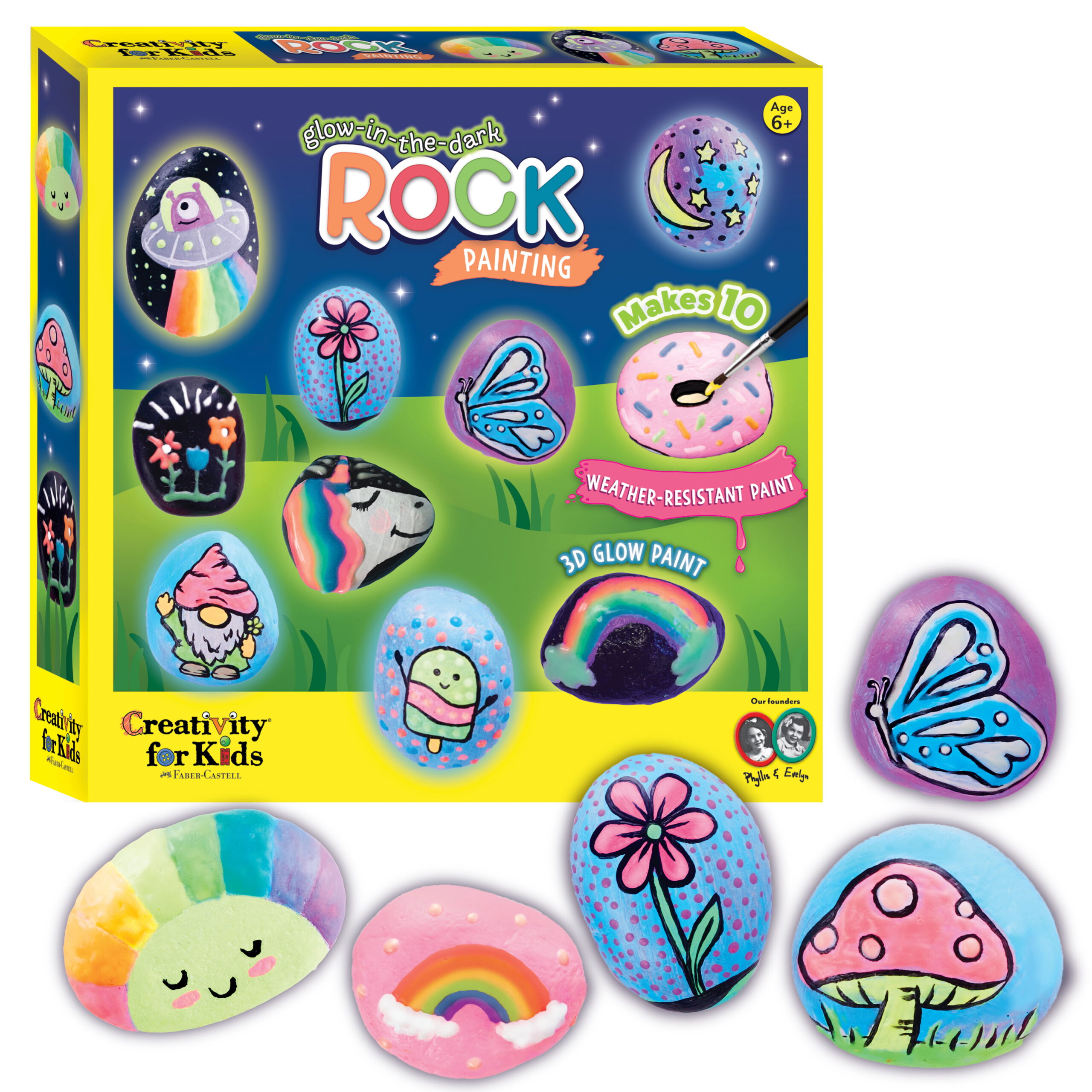 Added Creativity for Kids Glow in the Dark Rock Painting Kit - Child Craft Project for Boys and Girls to Wishlist