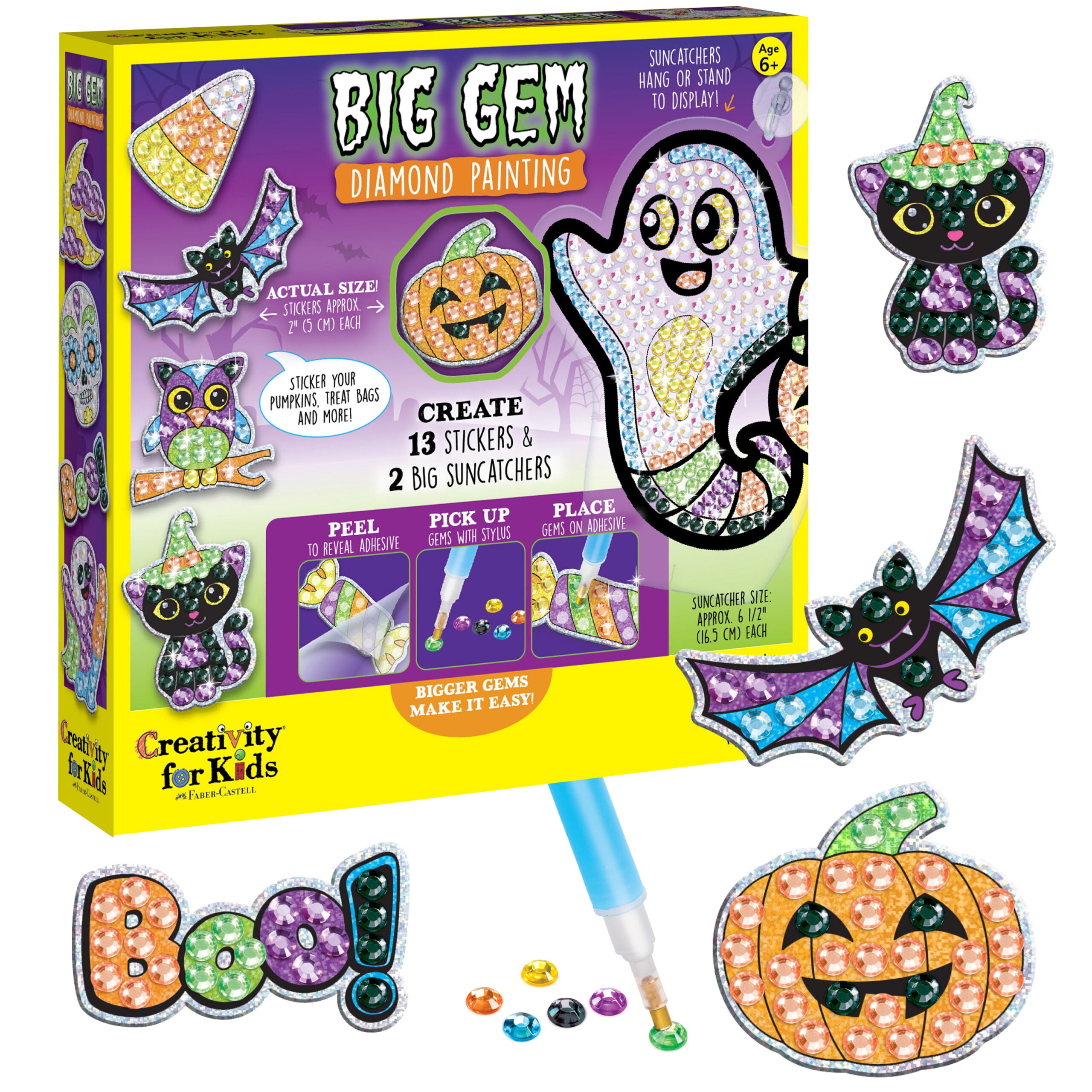 Added Creativity for Kids Halloween Big Gem Diamond Painting- Spooky, Child Craft Kit for Boys and Girls to Wishlist