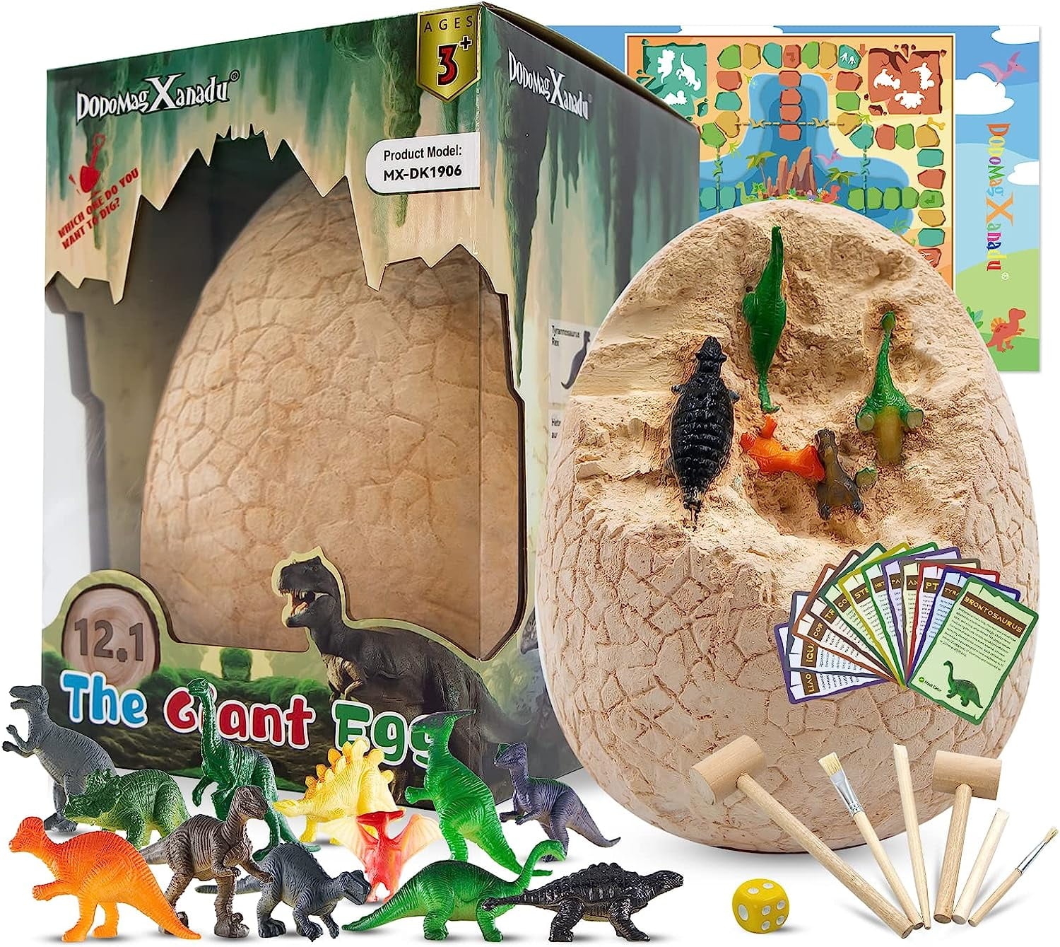 Added Dinosaur Egg Excavation Kit, Discover Jumbo Dino Egg Dig Kit Dinosaur Eggs Toys with 12 Different Dinosaur Toys for Dinosaur Birthday Theme Party, Kids Dinosaur Toys Easter Science STEM Toys for Kids to Wishlist