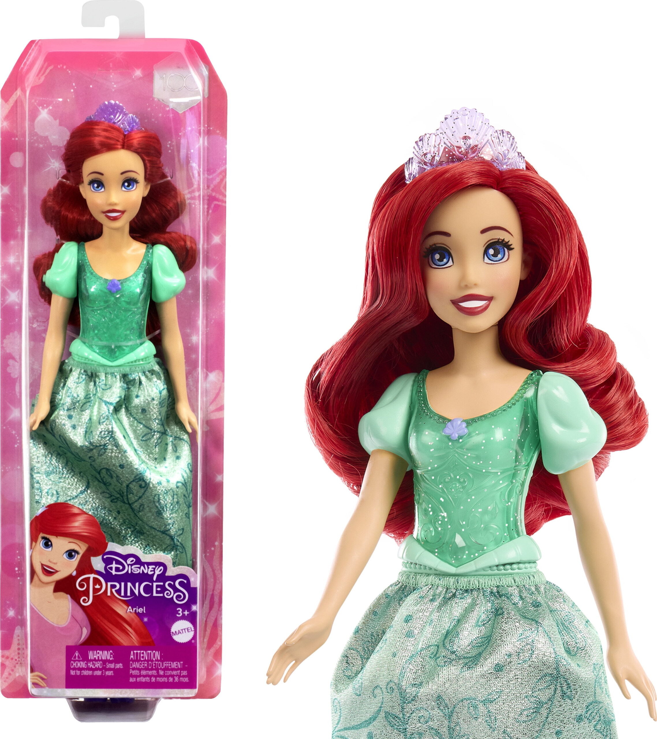 Added Disney Princess Ariel Fashion Doll with Red Hair, Blue Eyes & Tiara Accessory, Sparkling Look to Wishlist