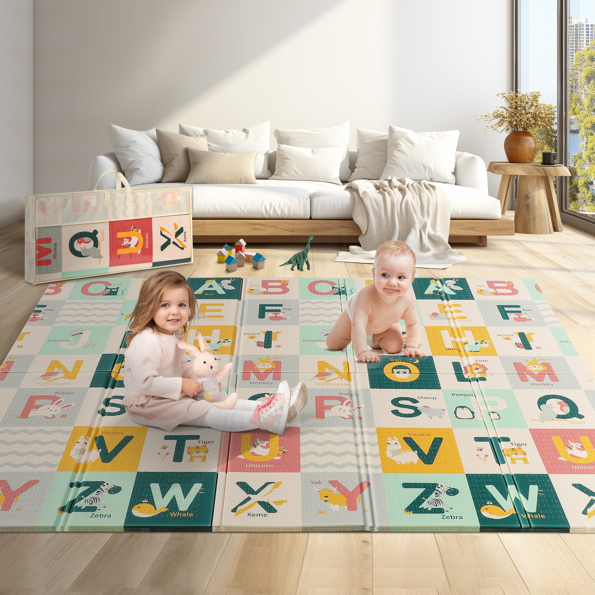 Added Doulami Foldable Baby Play Mat Extra Large XPE Foam Mat 79"x71" Double-sided Mat for Toddler Kids to Wishlist