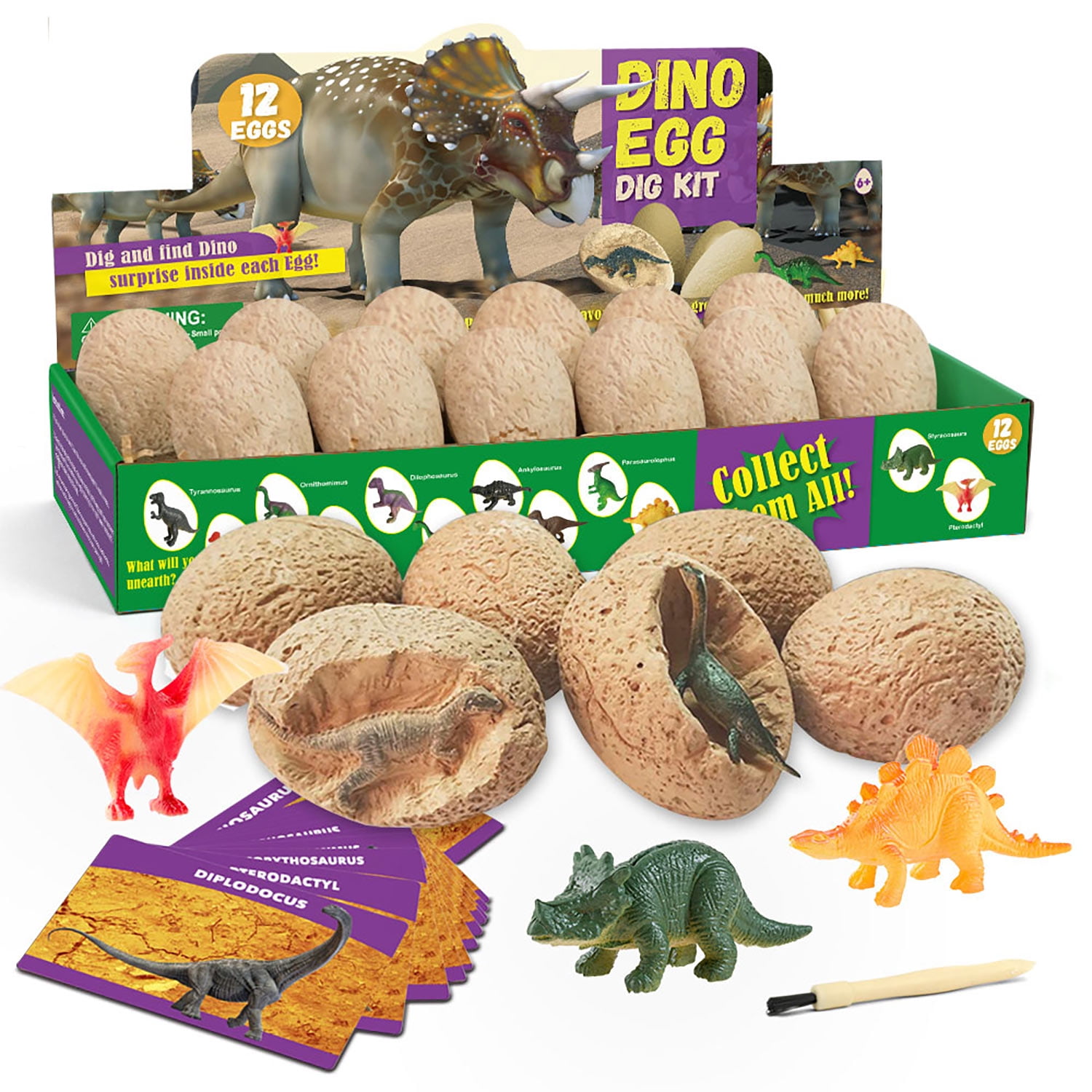 Added Eduman Dino Eggs Dig Kit, 12Pcs Dinosaur Toys, Dinosaur Eggs Excavate Kit for Children, STEM Science Dinosaur Party Favors to Wishlist