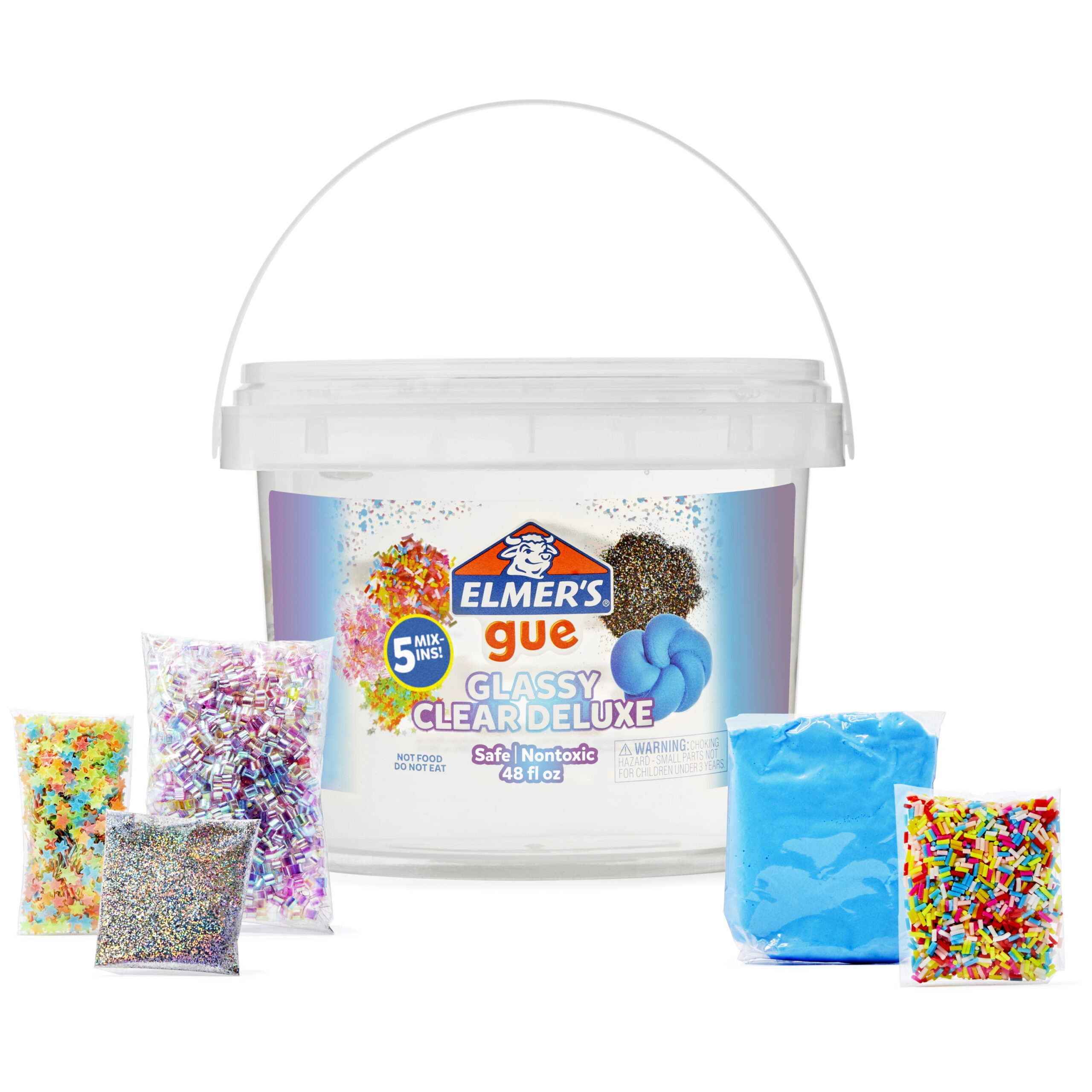 Added Elmer's Glue Premade Slime, Glassy Clear Slime, Includes 5 Sets of Slime Add-Ins, 3 lb. Bucket to Wishlist