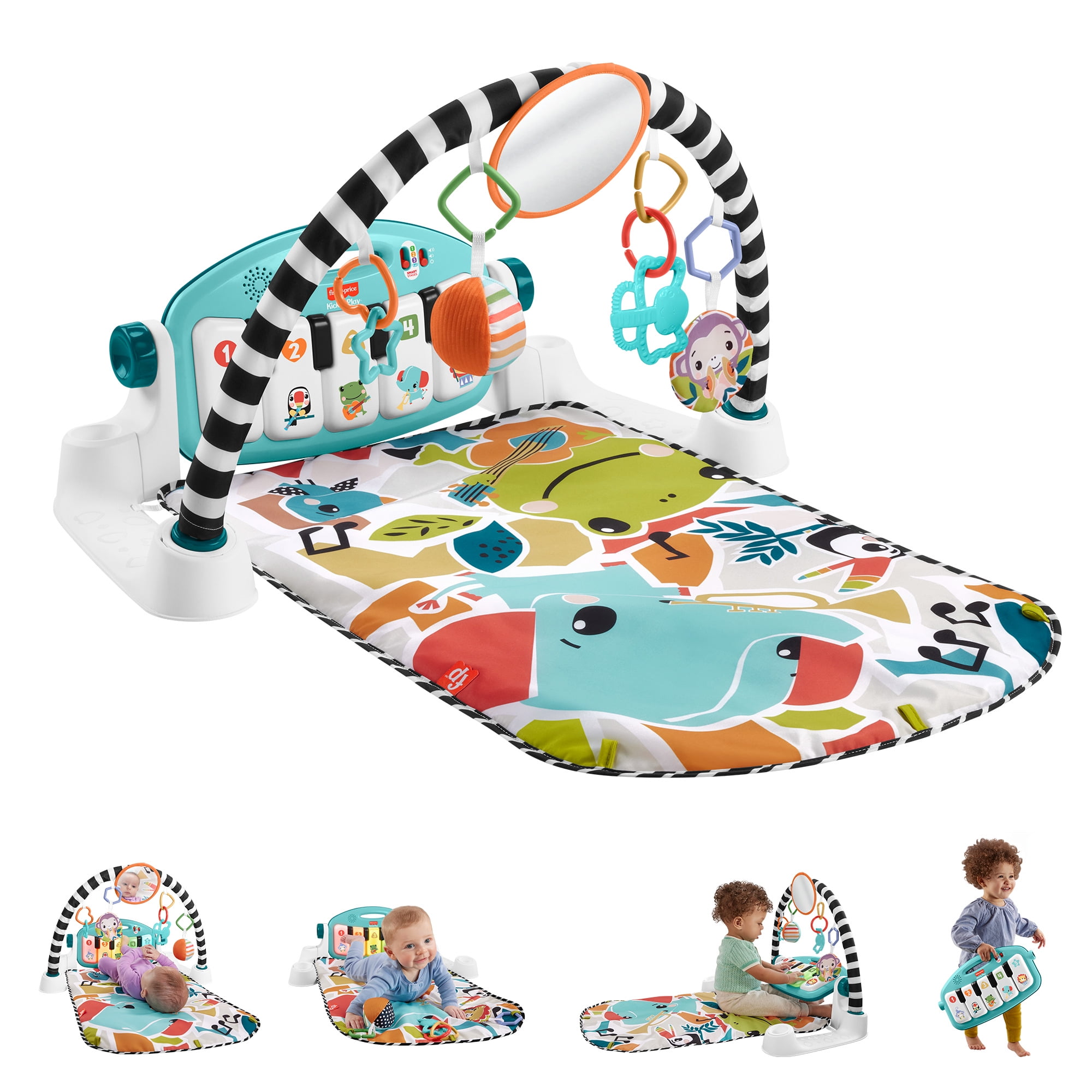 Added Fisher-Price Glow and Grow Kick & Play Piano Gym Baby Playmat with Musical Learning Toy, Blue to Wishlist