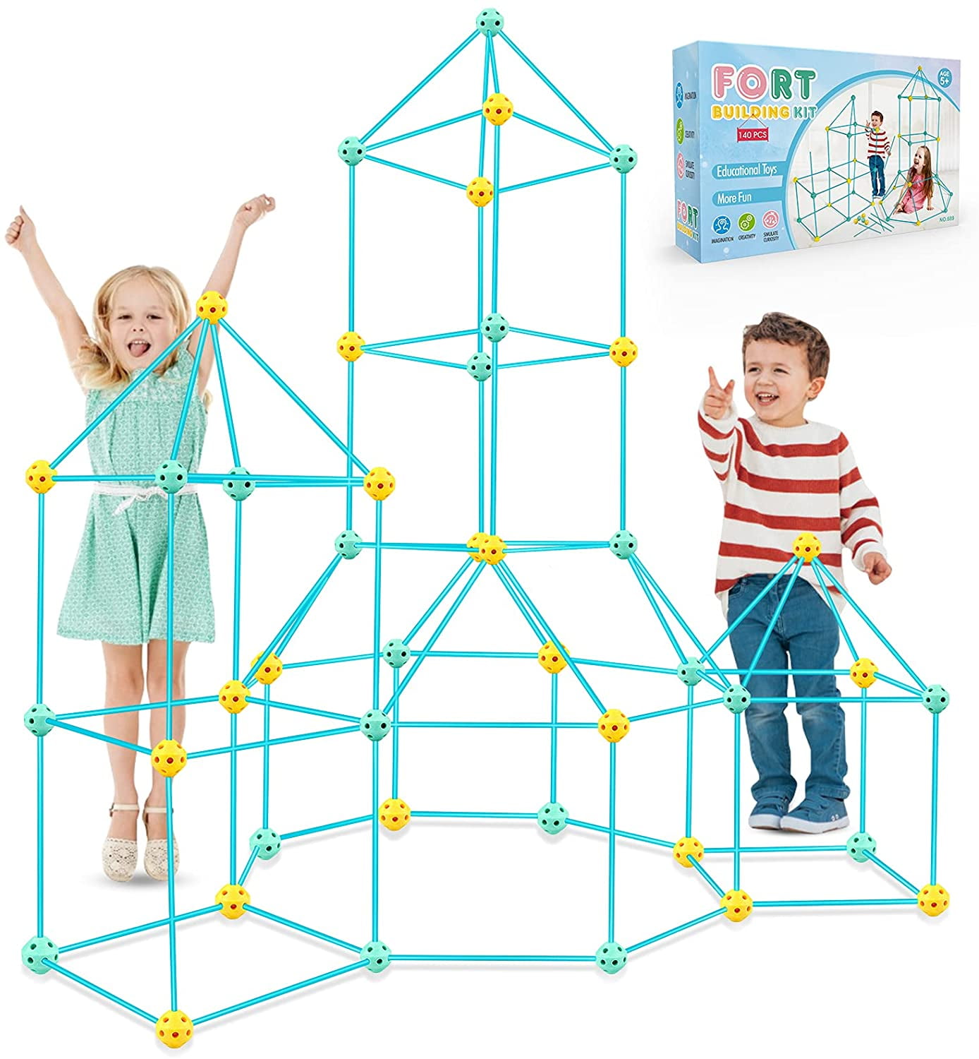 Added Fort Building Kit for Kids, 140pcs STEM Toys for Boys 4-12Y, Kids Tunnel DIY Fort Building Castles Indoor Outdoor Toy to Wishlist