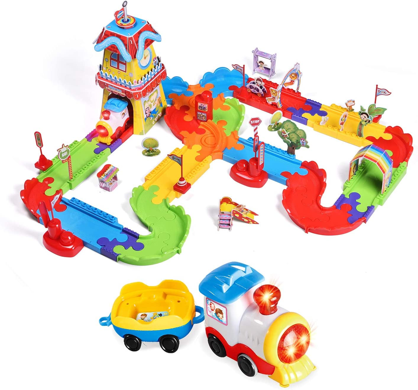 Added Fun Little Toys 189 Pcs Train Sets with Variable Railway Tracks,Toy Train Set for Kids,Boys to Wishlist