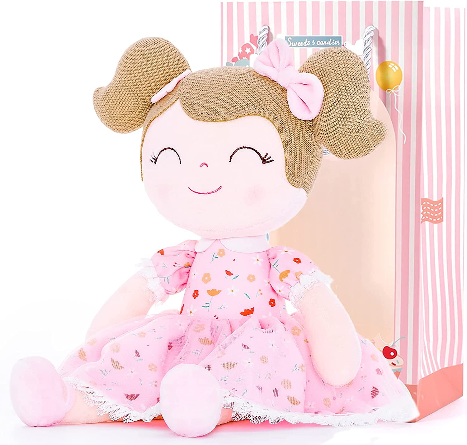 Added Gloveleya Plush Dolls Baby Girl Gifts Soft Girl Toys with Pink Flower Patterns 16" to Wishlist