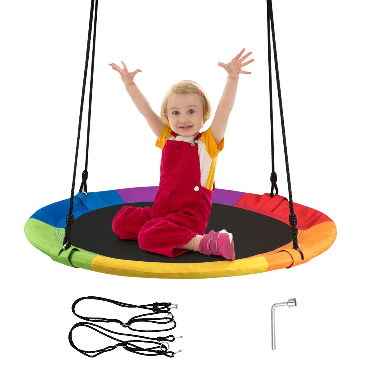 Added Goplus 40'' Flying Saucer Tree Swing Indoor Outdoor Play Set Swing for Kids Colorful to Wishlist