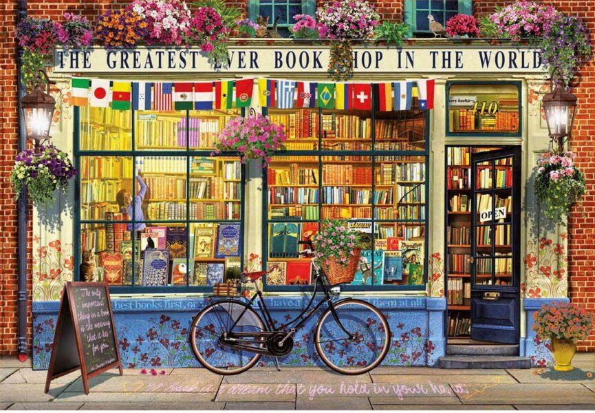 Added Greatest Book Shop In The World, a 5000-piece Puzzle by Educa to Wishlist