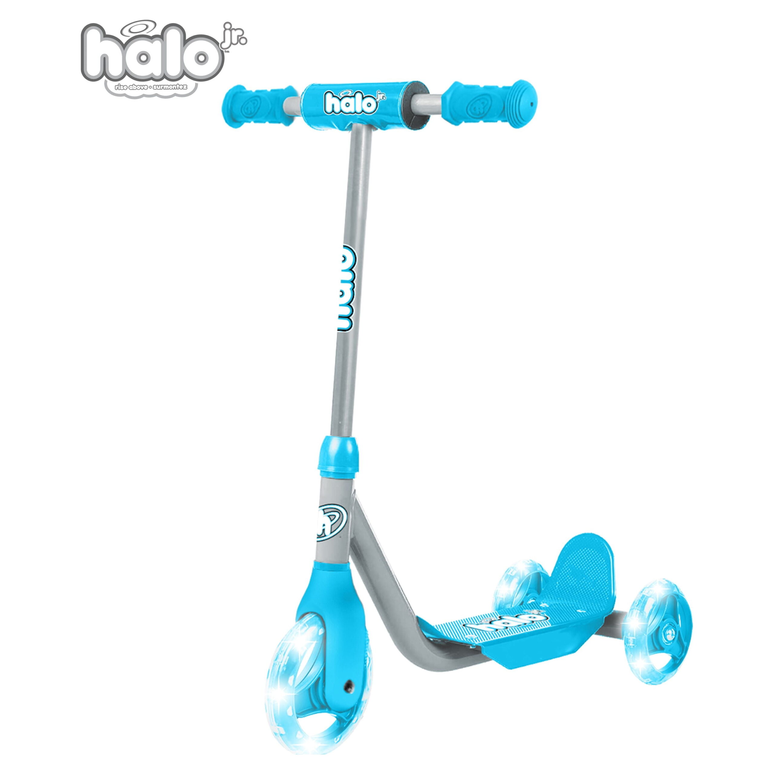 Added HALO Rise Above Jr. 3 Wheel Scooter - Blue - Unisex - Super Bright Light-up Wheels to Wishlist