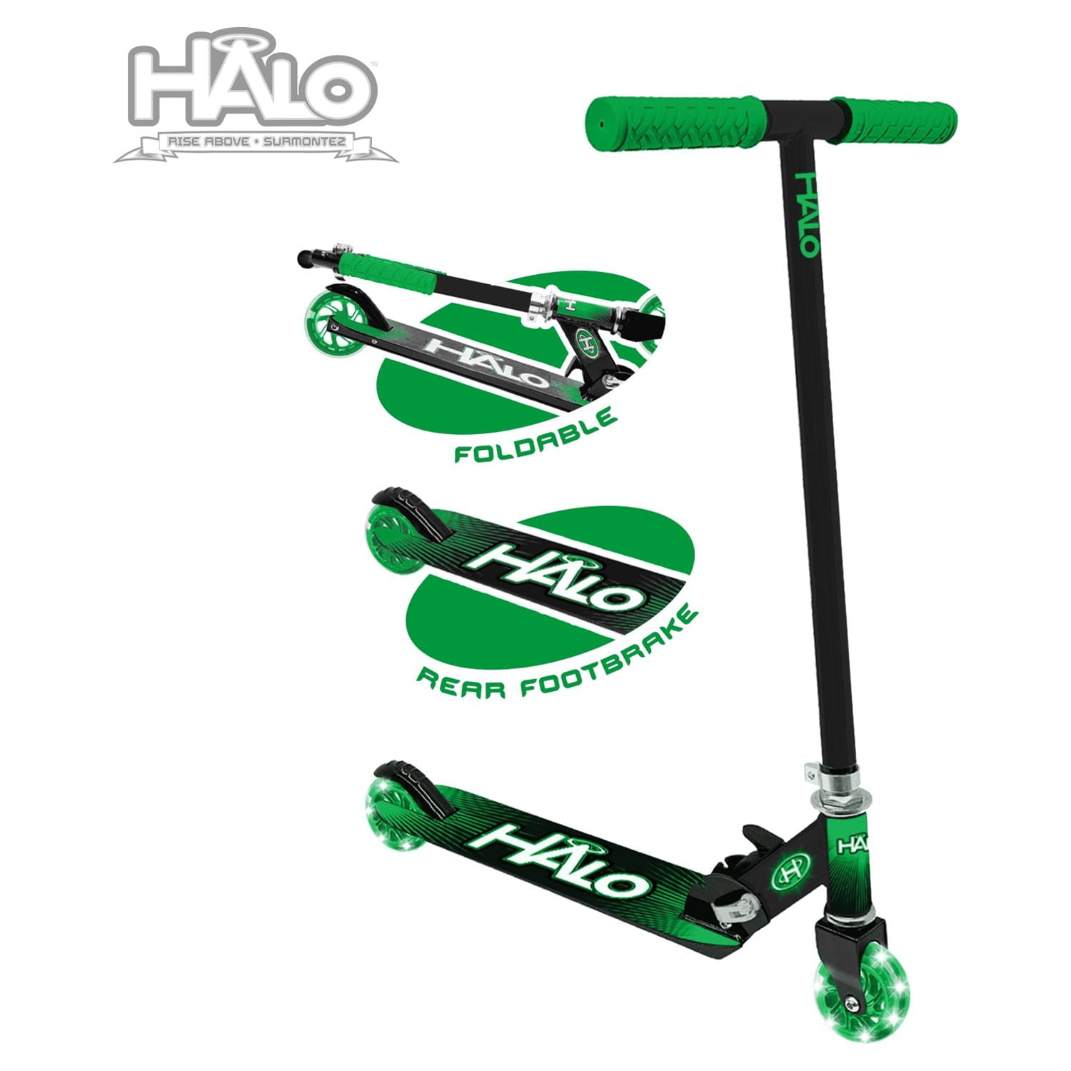 Added HALO Rise Above Supreme Inline Scooter - Green & Black - Designed for All Riders (Unisex) to Wishlist