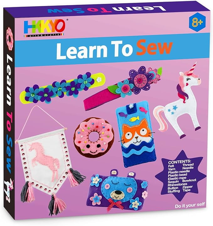 Added Sewing Kit for Kids Ages 8-12, Kids Sewing Kit, Felt Sewing for Kids, Learn to Sew Craft Kit for Beginners, DIY for Girls and Boys, Sewing Pattern Treats Unicorn Animal to Wishlist