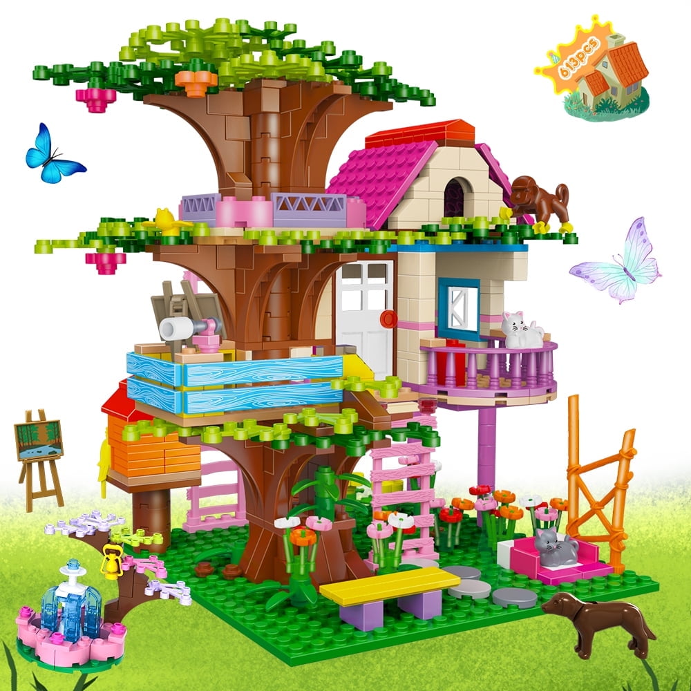 Added HOGOKIDS Tree House STEM Building Toy, 613PCS Forest House Building Bricks, Treehouse with Fountain and Animals, Building Block Toy Gifts Kits for 6 7 8 9 10+ to Wishlist