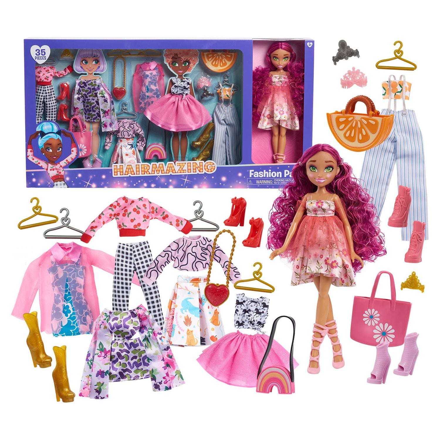 Added Hairmazing 11.5-inch Doll & Accessories Fashion Pack, Kids Toys for Ages 3 up to Wishlist