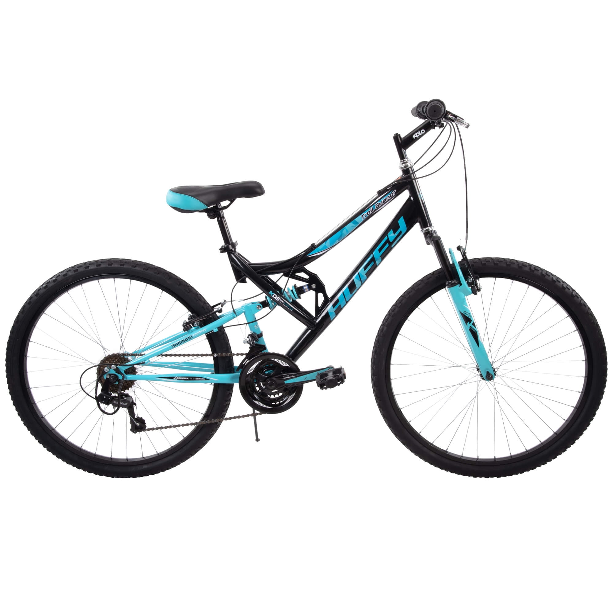 Added Huffy 26" Trail Runner Women's Full Suspension Mountain Bike, Ages 12+ Years,  Black to Wishlist