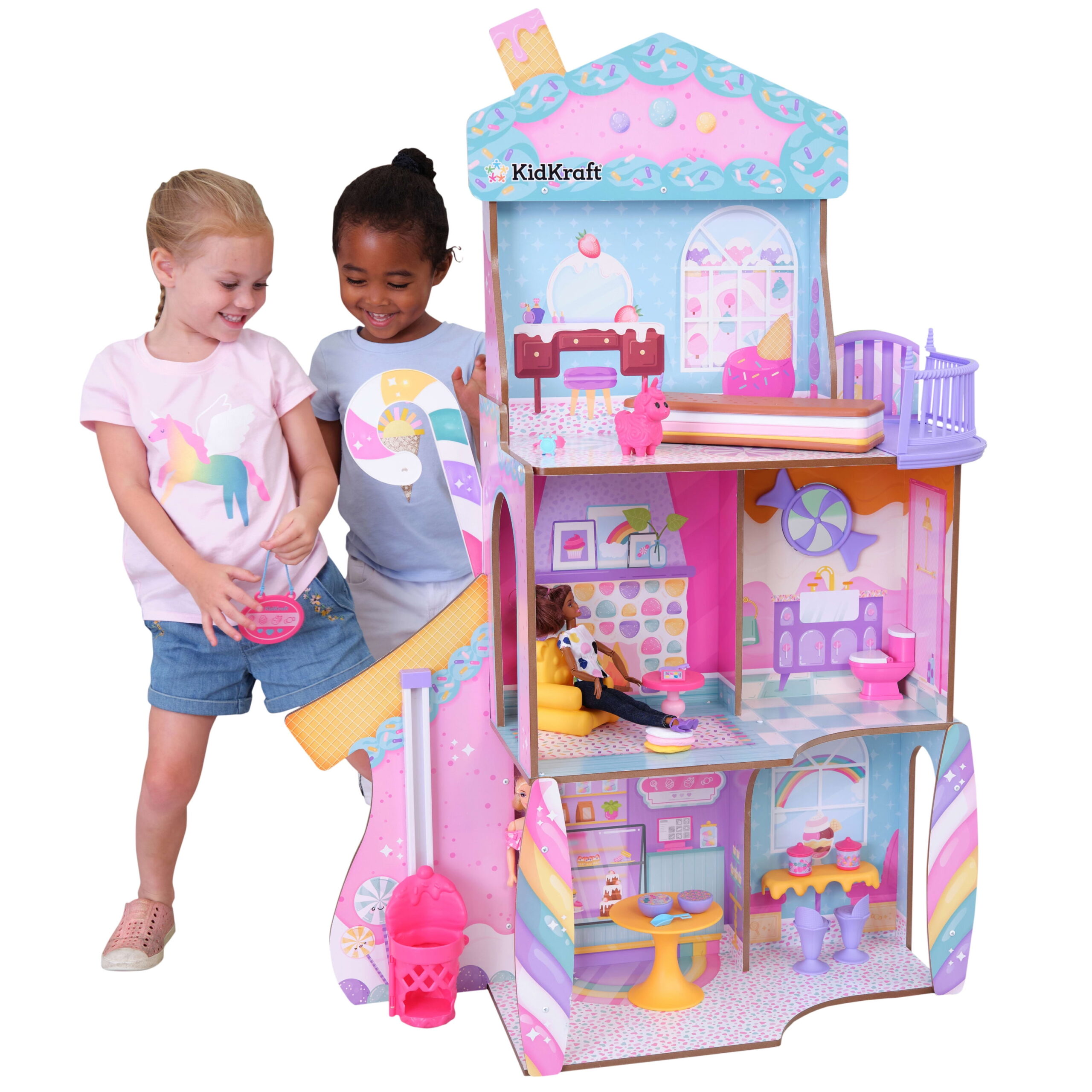 Added KidKraft Candy Castle Wooden Dollhouse with 28 Accessories, Ages 4 & up to Wishlist