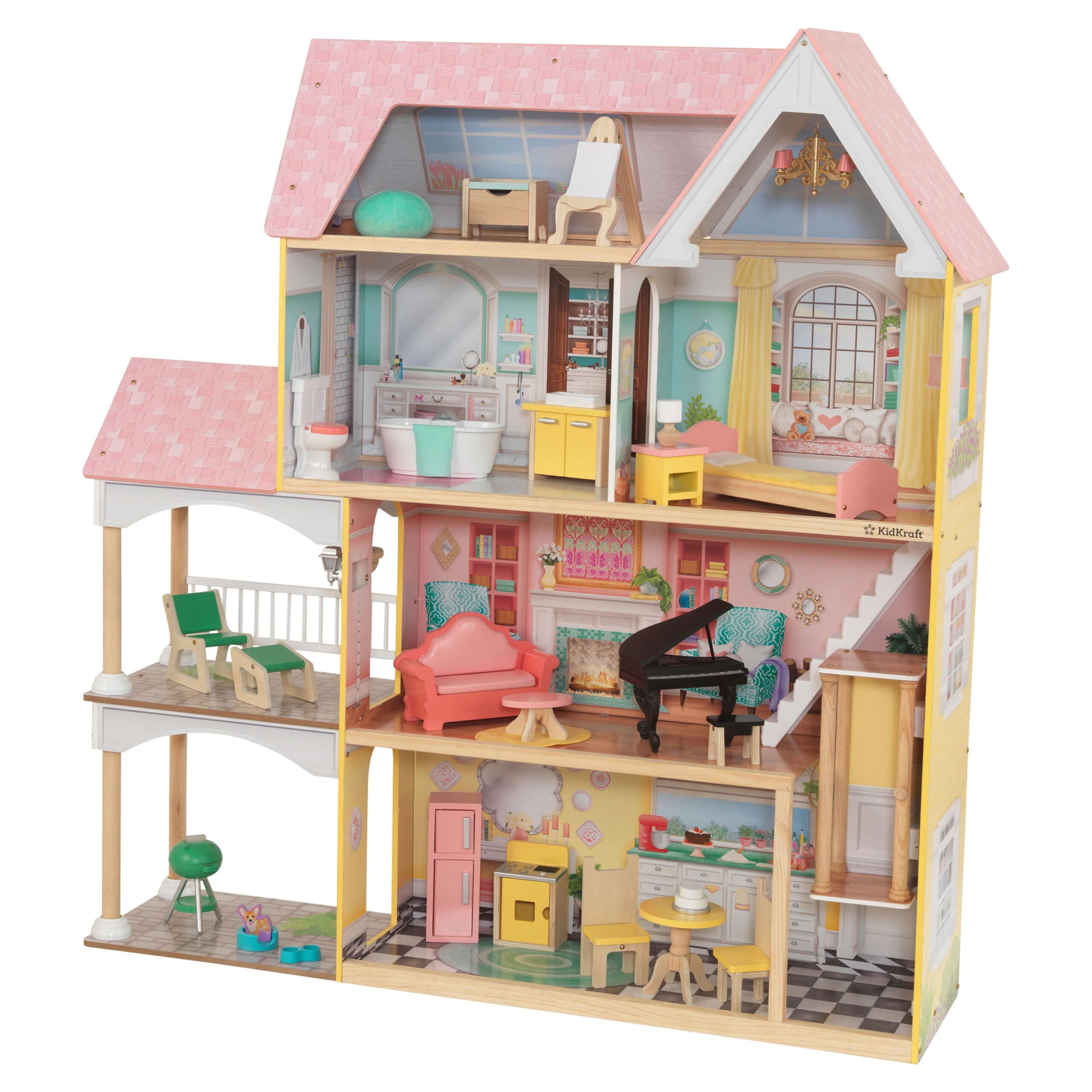 Added KidKraft Lola Mansion Wooden Dollhouse with 30 Accessories, Ages 4 & up to Wishlist