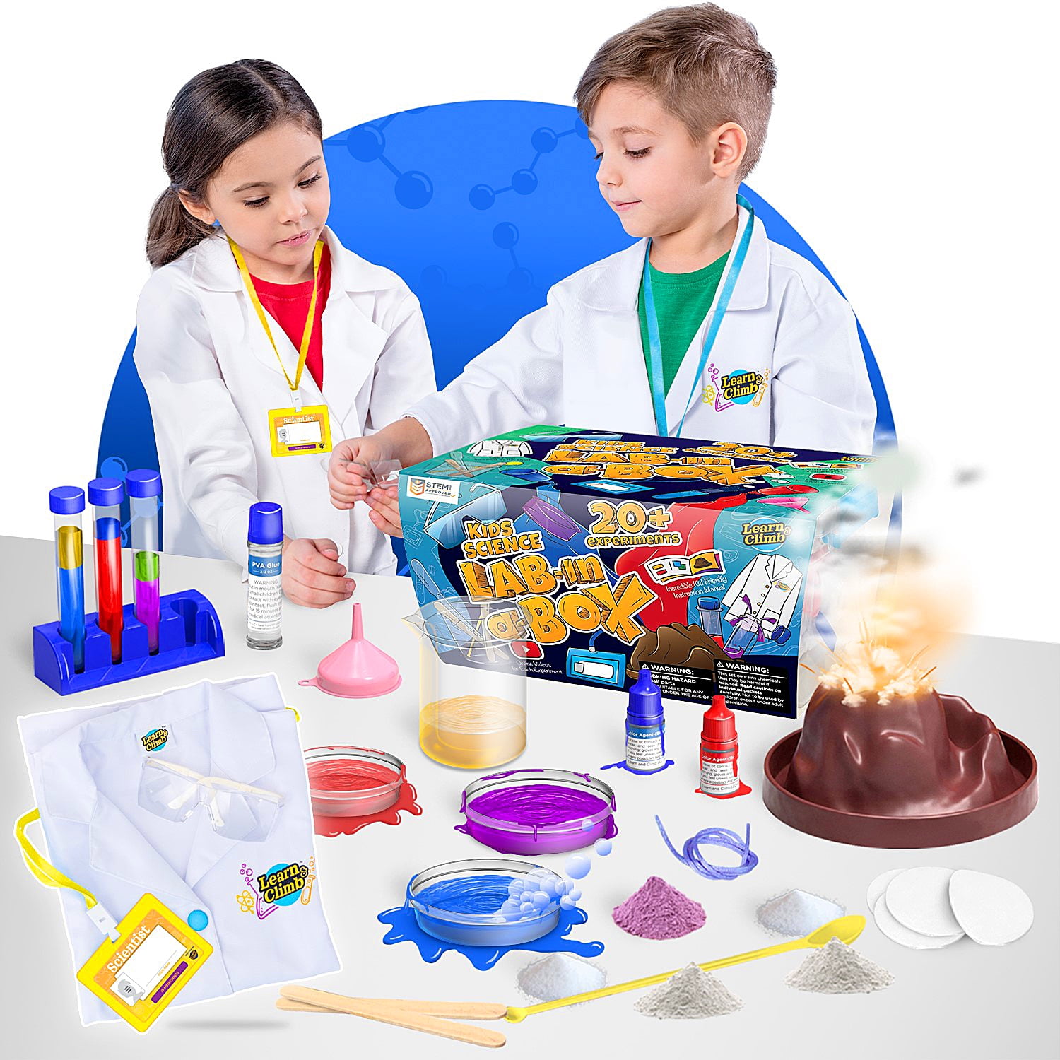 Added Kids Science Kit with Lab Coat Gift Set - Over 20 Experiments for Kids 4-6 to Wishlist