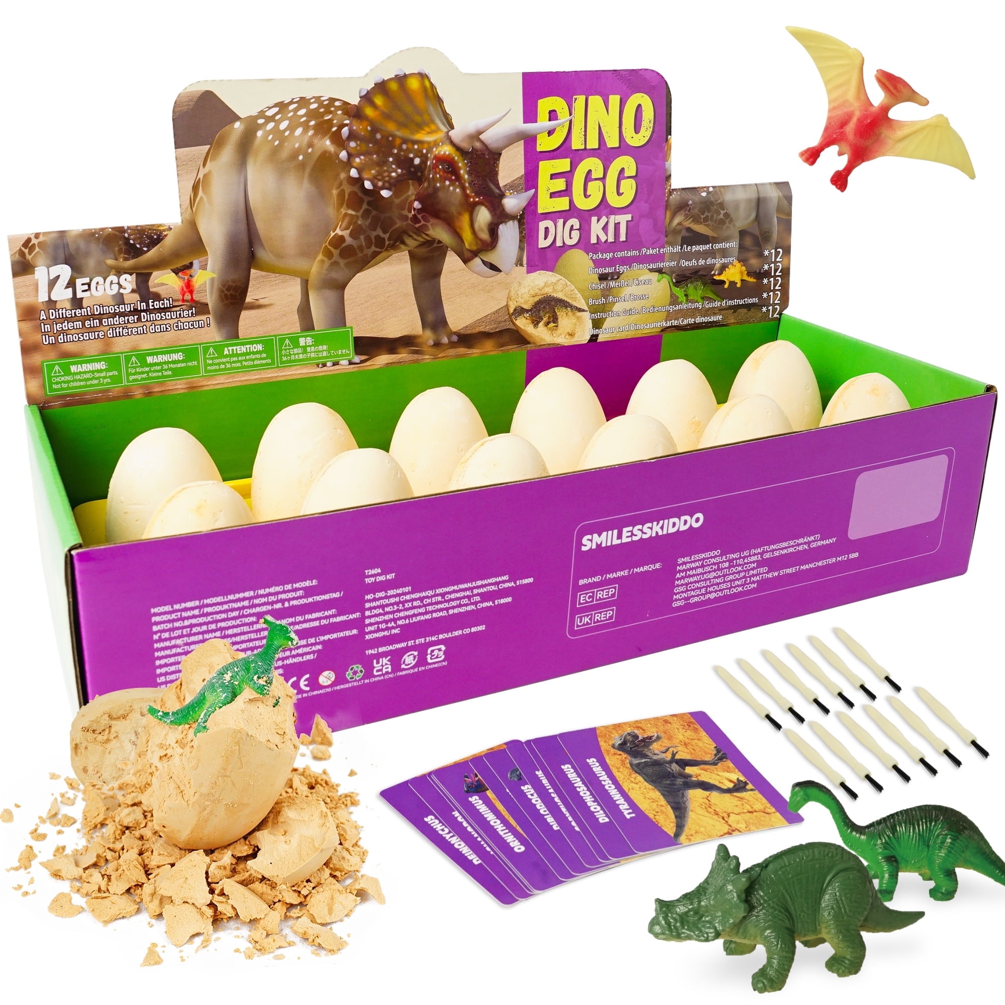 Added Kids Toys, YCFUN Easter Eggs STEM Toys Dino Eggs Dig Kit Discover 12 Unique Large Surprise Dinosaur for Boys Girls for Easter to Wishlist