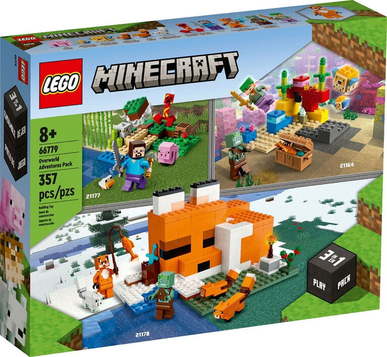 Added LEGO Minecraft Overworld Adventures 3 in 1 Building Set Pack 66779 to Wishlist