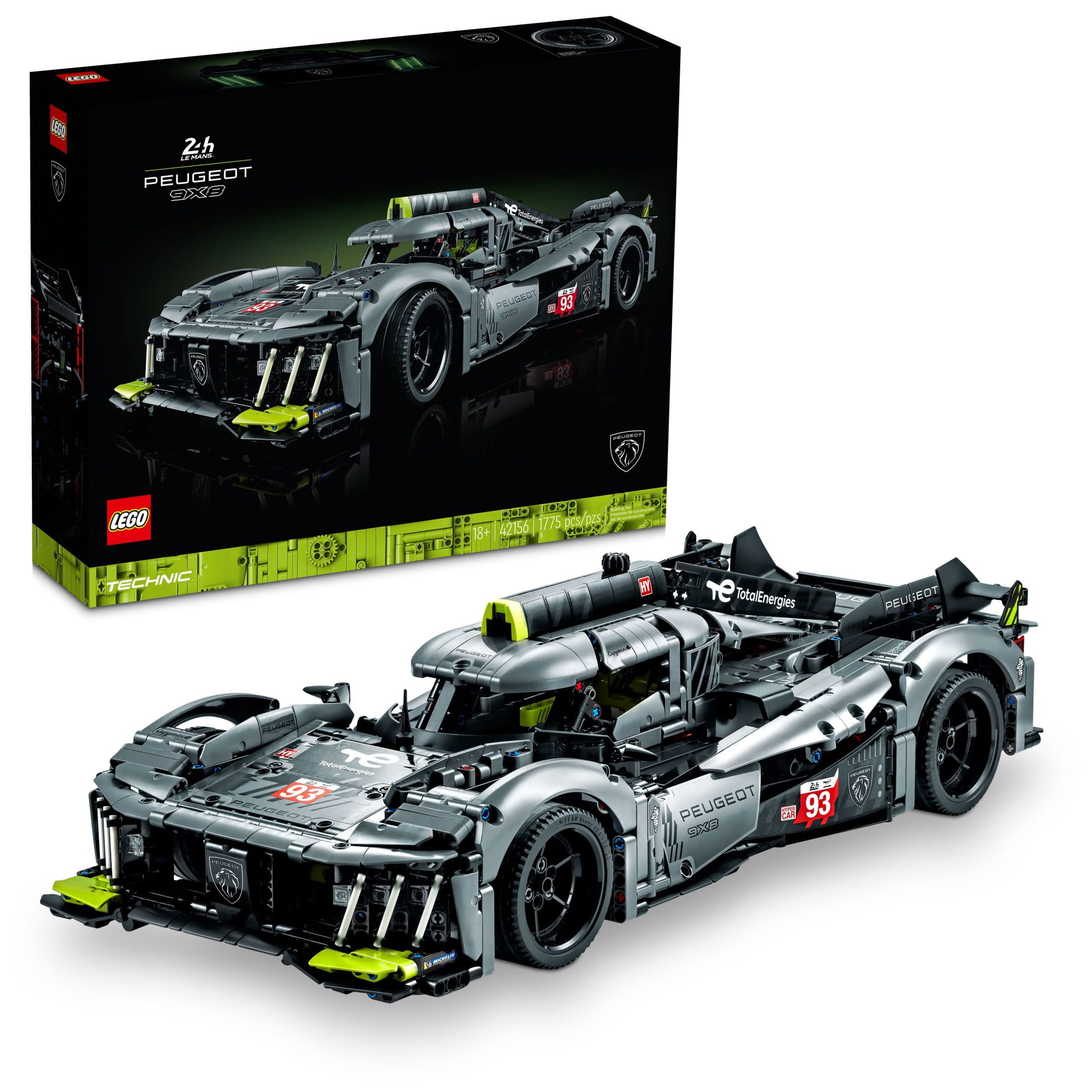 Added LEGO Technic PEUGEOT 9X8 24H Le Mans Hybrid Hypercar 42156 Collectible Race Car Building Kit for Adults and Teens to Wishlist