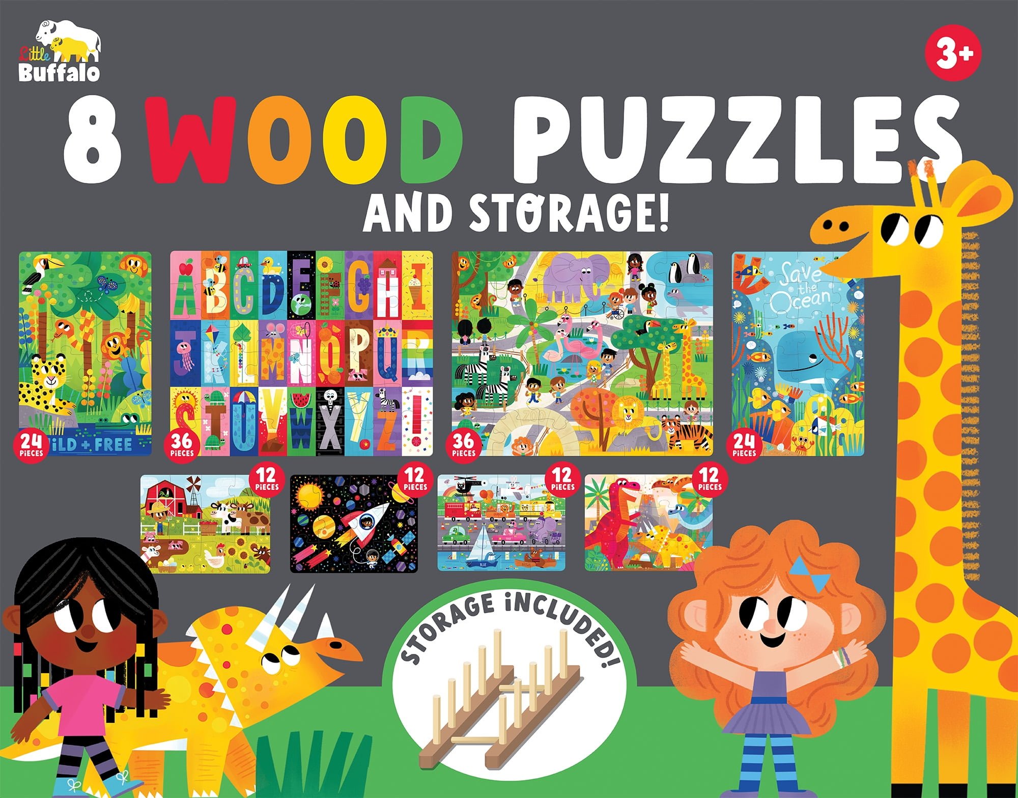 Added Little Buffalo 8pk Wood Kids Jigsaw Puzzles Plus Storage by Buffalo Games to Wishlist