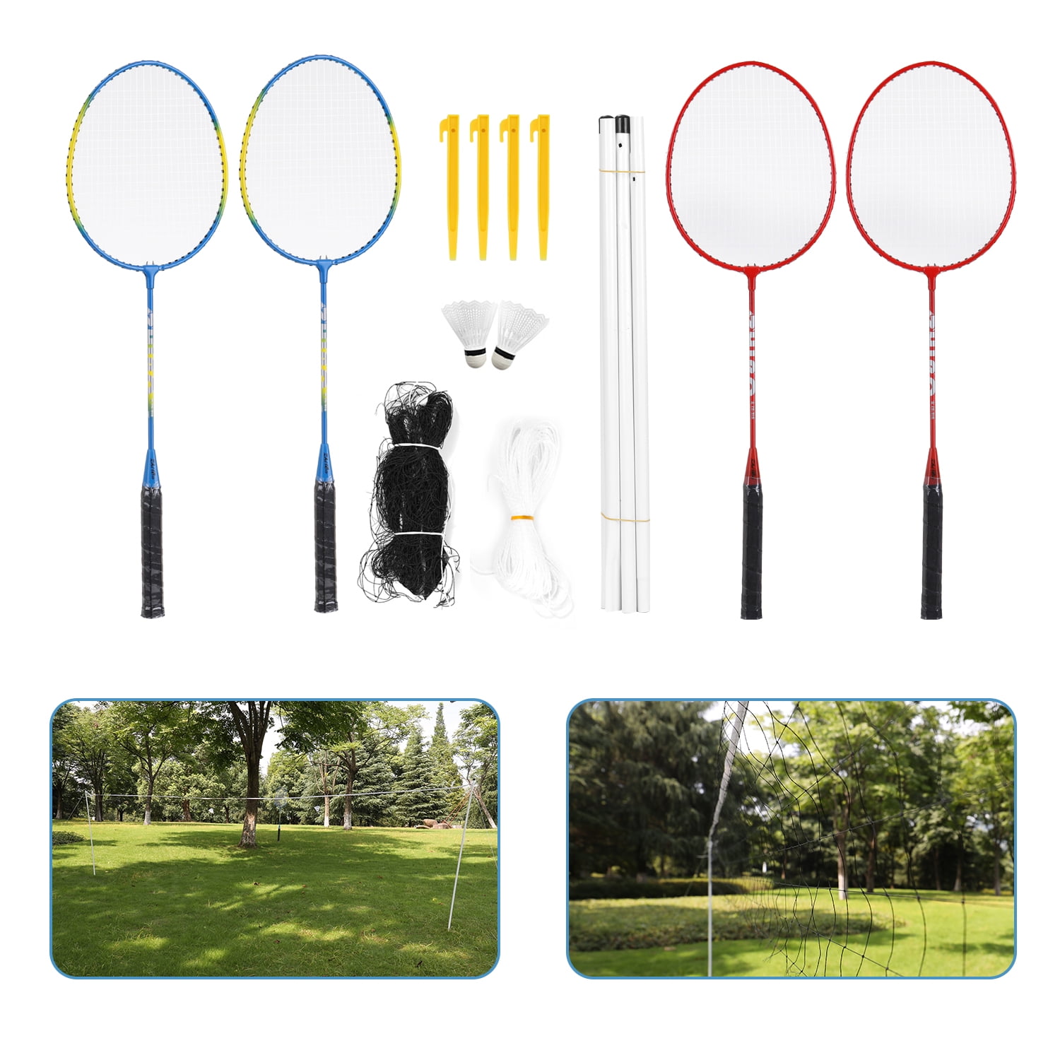 Added Lixada Sports Badminton Set Badminton Rackets, Birdies, Net, Adjustable Polls Beach or Backyard Combo Set Games to Wishlist