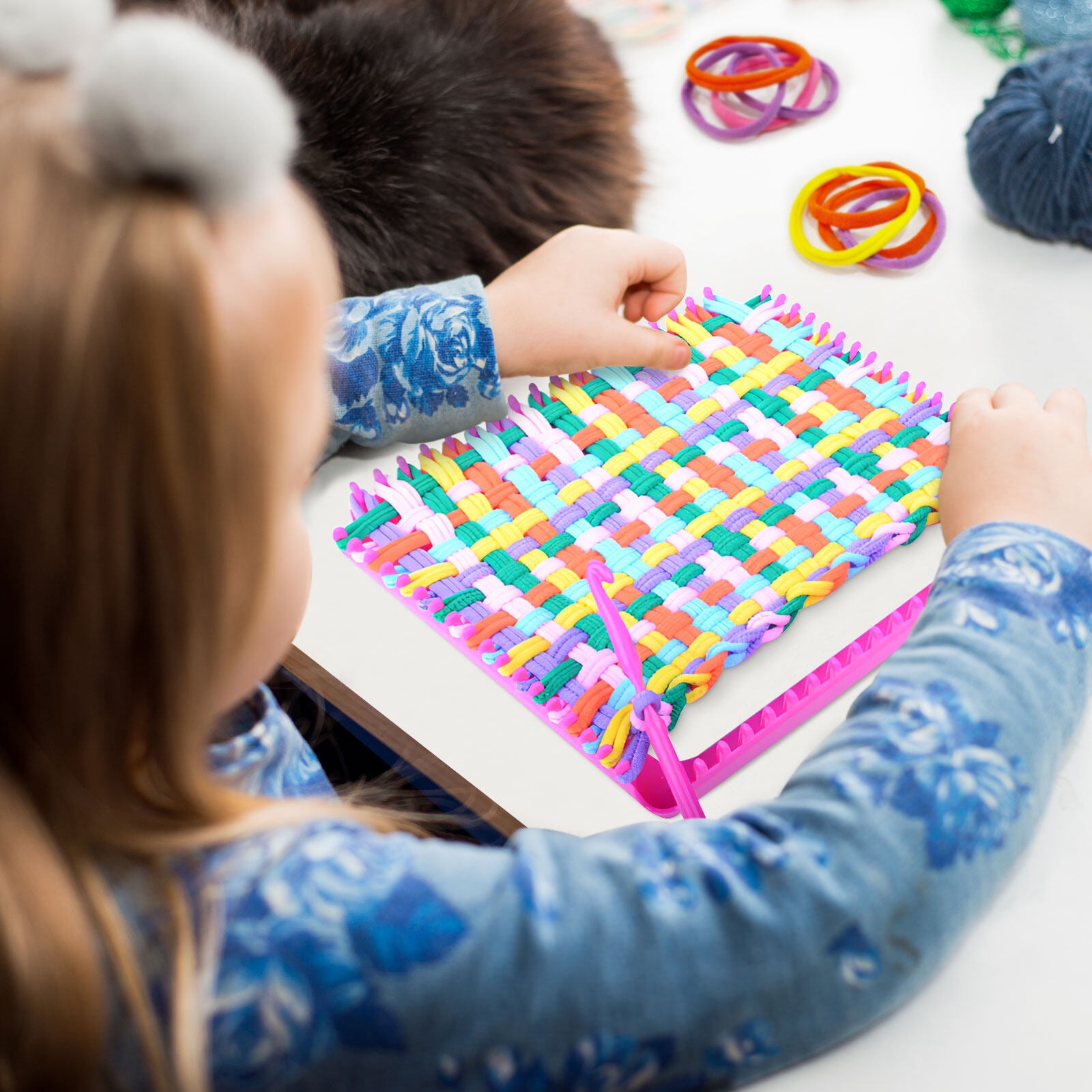 Added Loops Loom Weaving Potholder Cotton Bands Refillkids Crochet Diy Easy Crafts Bright Knitting Fiber Nylon Pot Holder to Wishlist