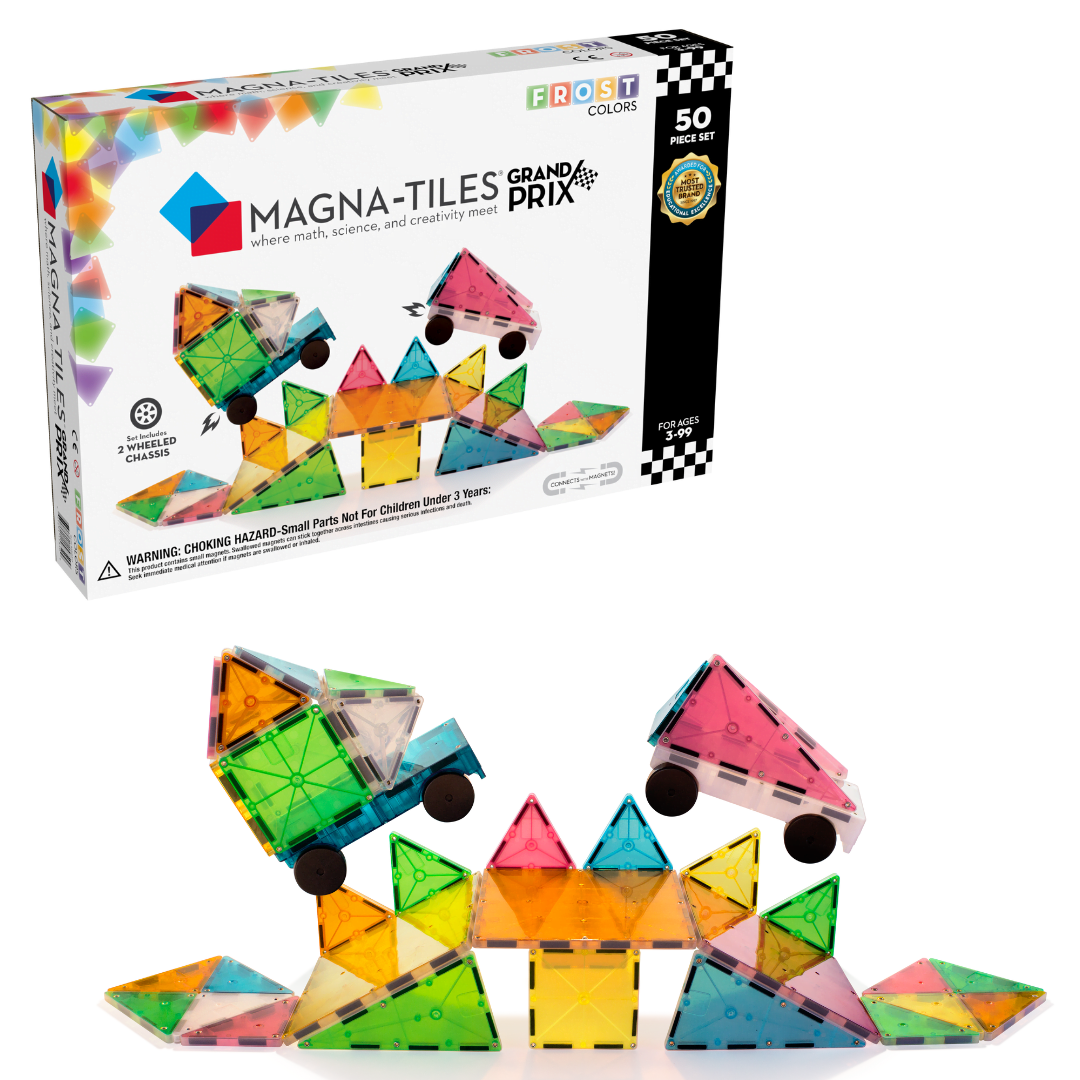 Added MAGNA-TILES Grand Prix 50-Piece Magnetic Construction Set, The ORIGINAL Magnetic Building Brand to Wishlist