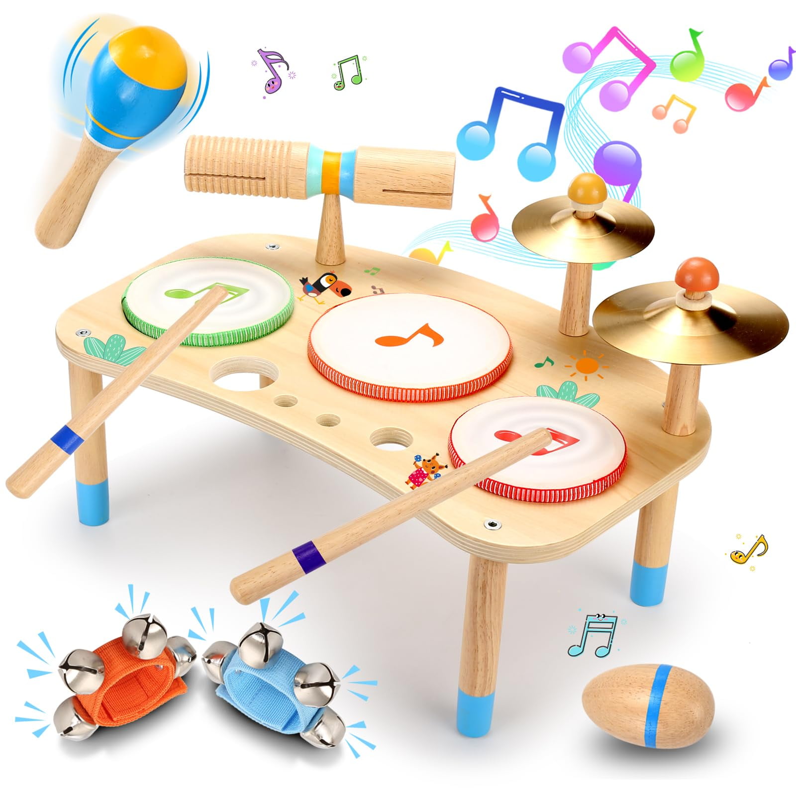 Added OATHX Kids Drum Set, 11 in 1 Musical Instruments for Toddlers Educational Learning Preschool Toys for Boys 1-6 Years to Wishlist