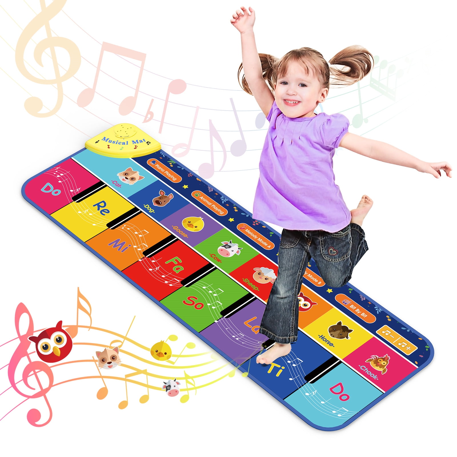 Added Piano Mat Keyboard Piano for Kids 2 3 4 5 6 Years Old, Dance Mat Toddler Musical Toys Floor Keyboard Piano Mat, Girls Gifts for Kids Boys Girls Ages 2 3 4 5 6 7 8 to Wishlist