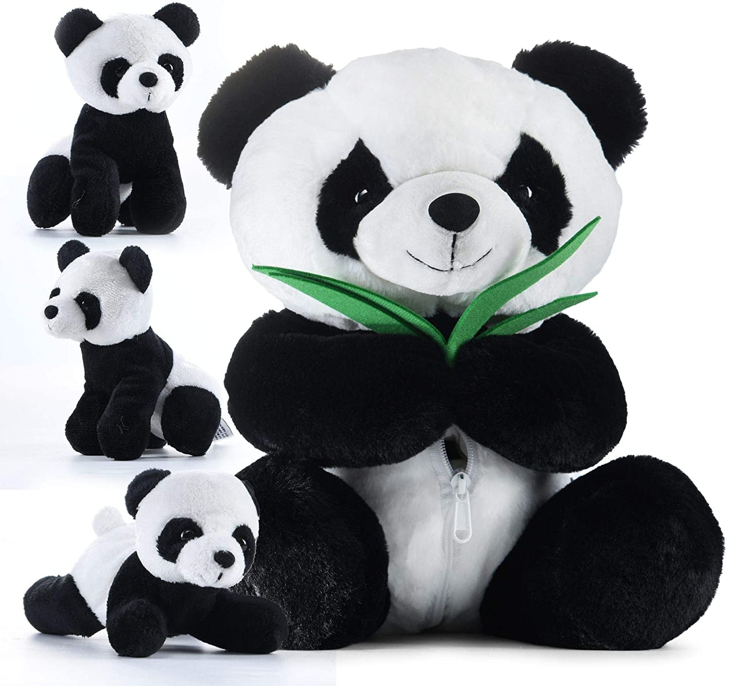 Added Prextex 13" Plush Panda Bear Zippered Carrier & 3 Cubs Plushies | Soft Panda Bear Stuffed Animal, Panda Plush Toy, Stuffed Panda Toys, Kid Toy, Pillow to Wishlist