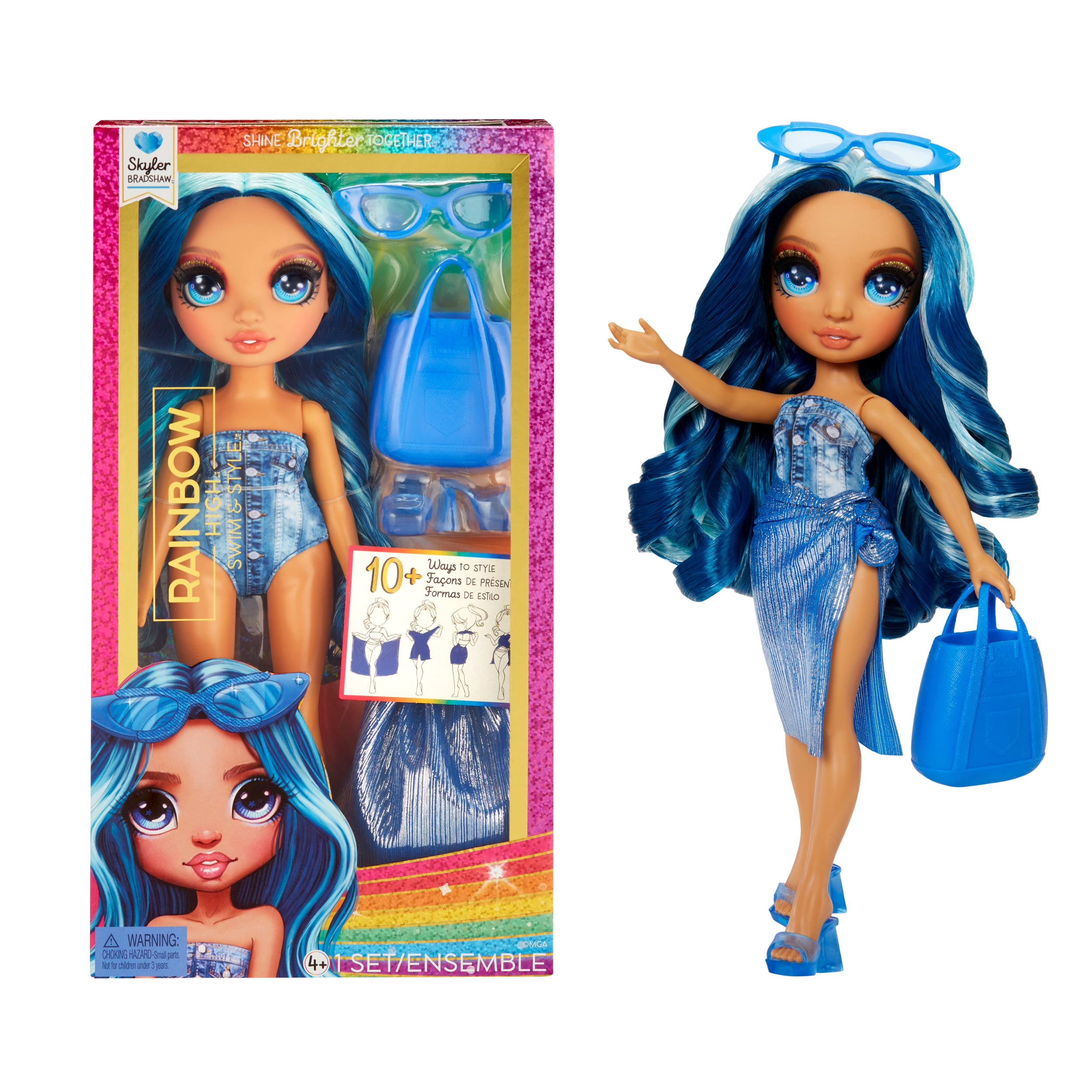 Added Rainbow High Swim & Style Skyler, Blue 11” Doll, Removable Swimsuit, Wrap, Sandals, Fun Play Accessories. Kids Toy Gift Ages 4-12 to Wishlist