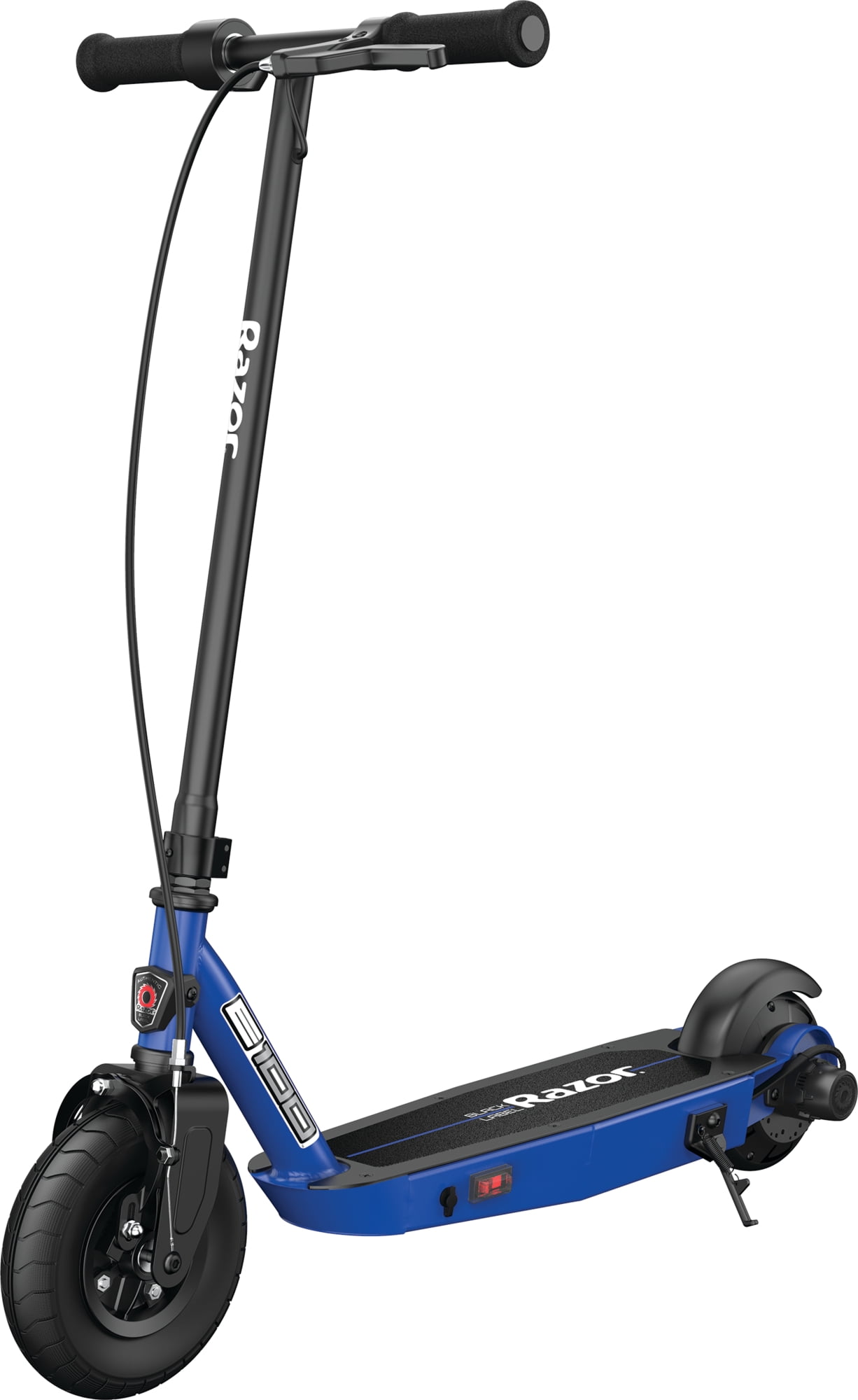 Added Razor Black Label E100 Electric Scooter – Blue, up to 10 mph, 8" Pneumatic Front Tire, for Kids Ages 8+ to Wishlist