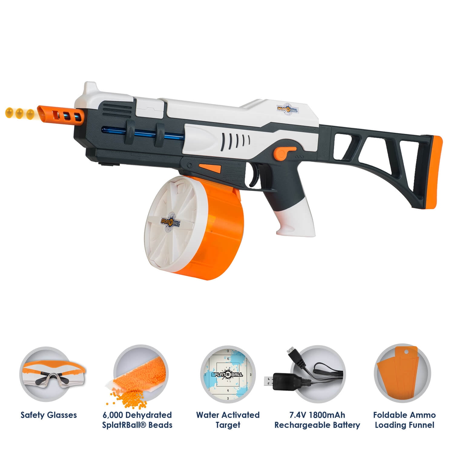 Added SPLATRBALL SRB1200 Full Auto Rechargeable Battery Powered Water Bead Gel Ball Blaster Kit to Wishlist