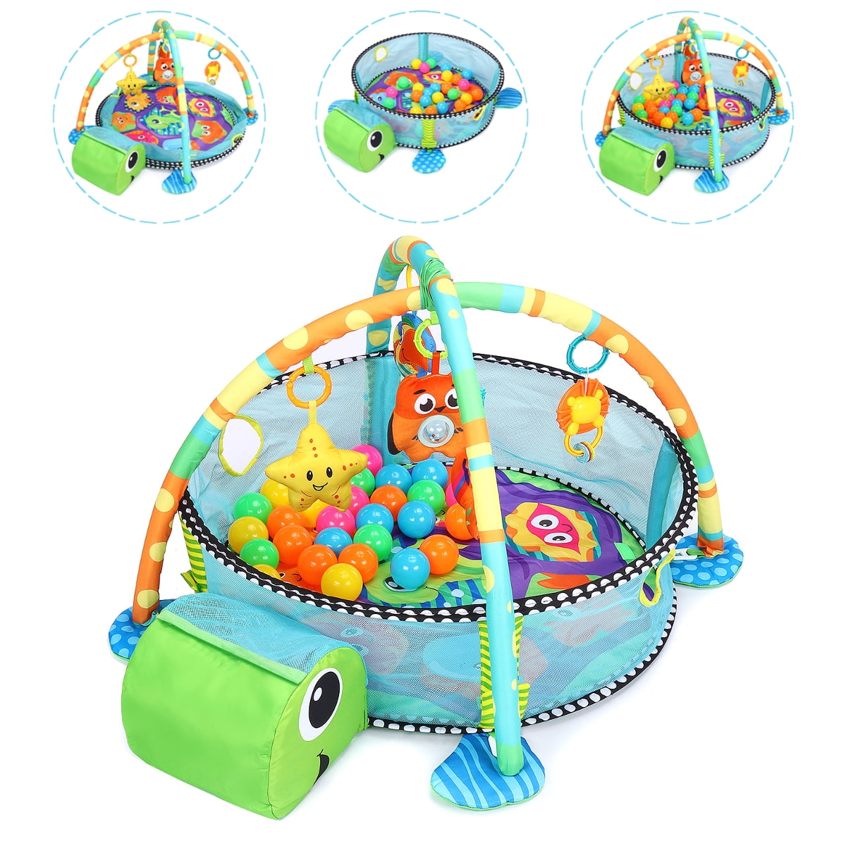 Added TEAYINGDE 3 in 1 Baby Gym Play Mat Baby Activity with Ocean Ball,Green Turtle to Wishlist